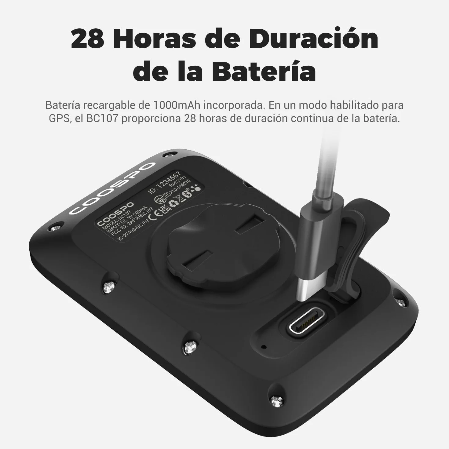 COOSPO BC107 GPS Computadora de Bicicleta Ant+ BLE5.0 IP67 Impermeable 2,4" Retroiluminada