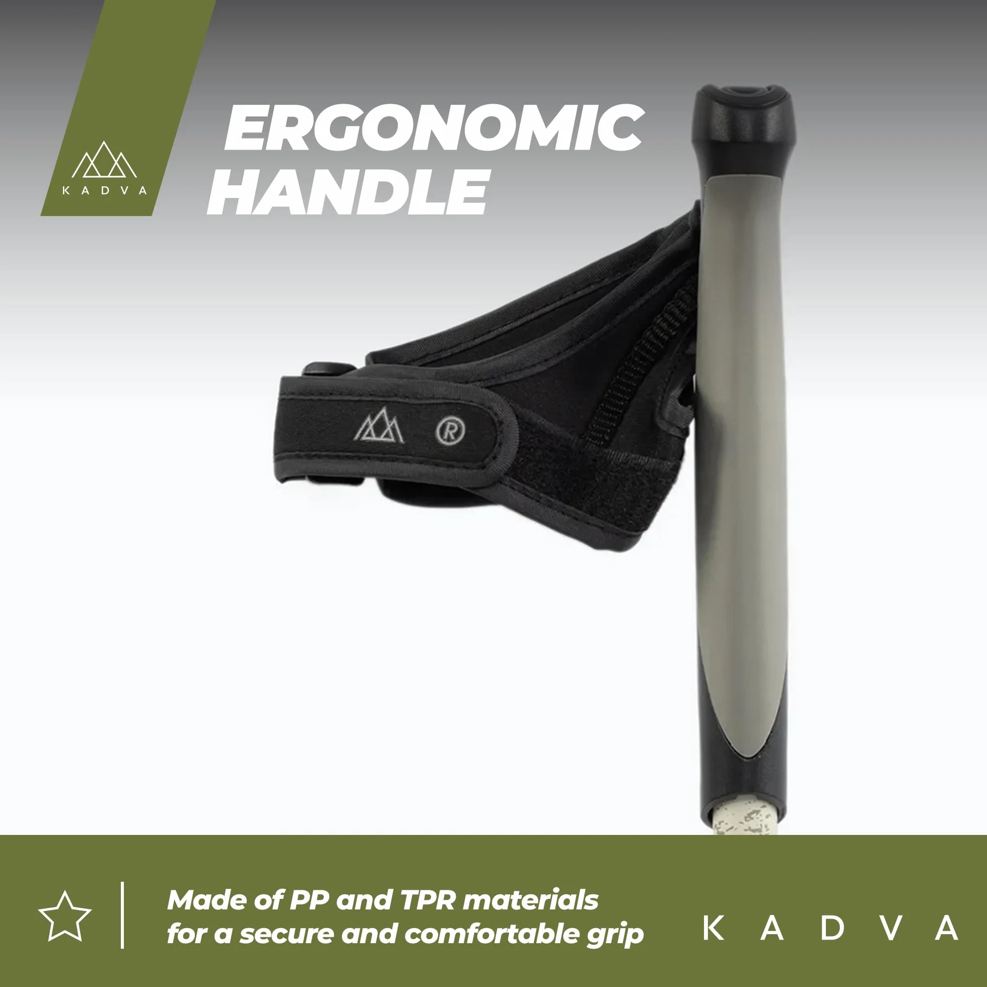 KADVA Bastones de Marcha nórdica HALNA Verde Ajustable 84-135 cm Bloqueo rápido Mango Polipropileno TPR