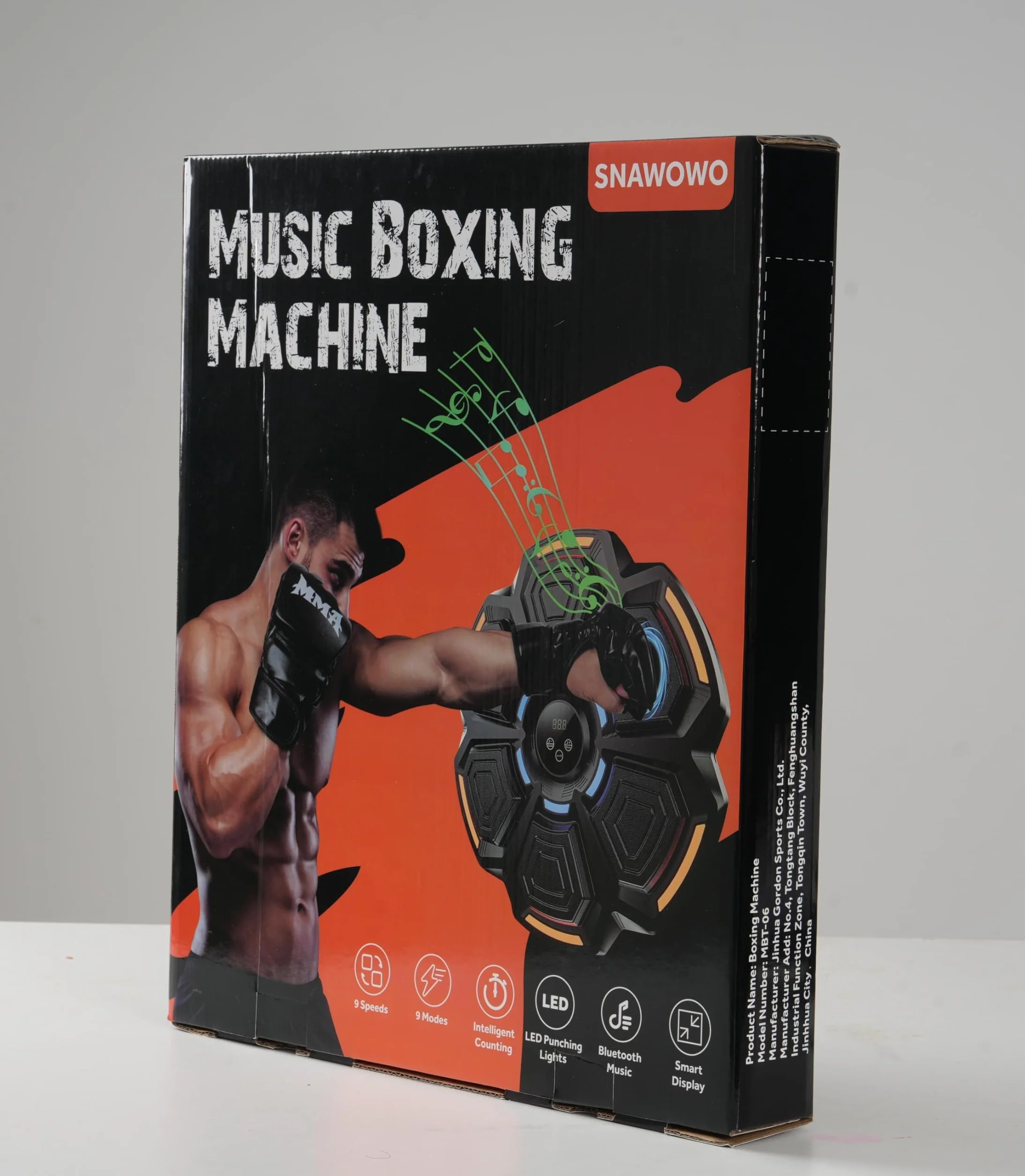snawowo Music Boxing Machine Adulto 9 Modos 9 Velocidad Boxeo Musical con Guantes Bluetooth Recuento Inteligent