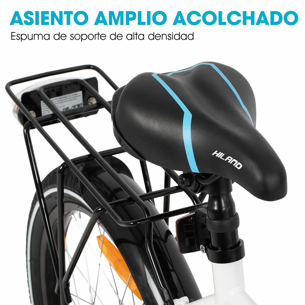HILAND Bicicleta de montaña 20/24" 6 velocidades para niños Blanco/Negro