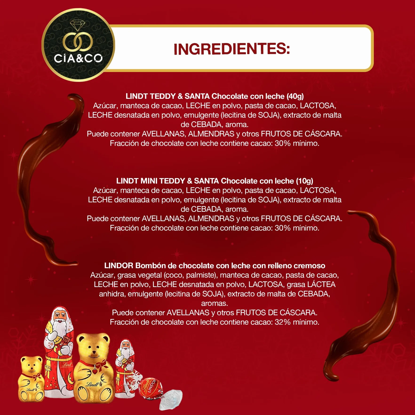 Gran Calendario de Adviento OSO TEDDY 2025 · Gran Formato 310 g · Incluye Tarjeta Personalizada Navidad Cia&Co · Surtido de Bombones y Figuras de Chocolate con Leche · Regalo Premium