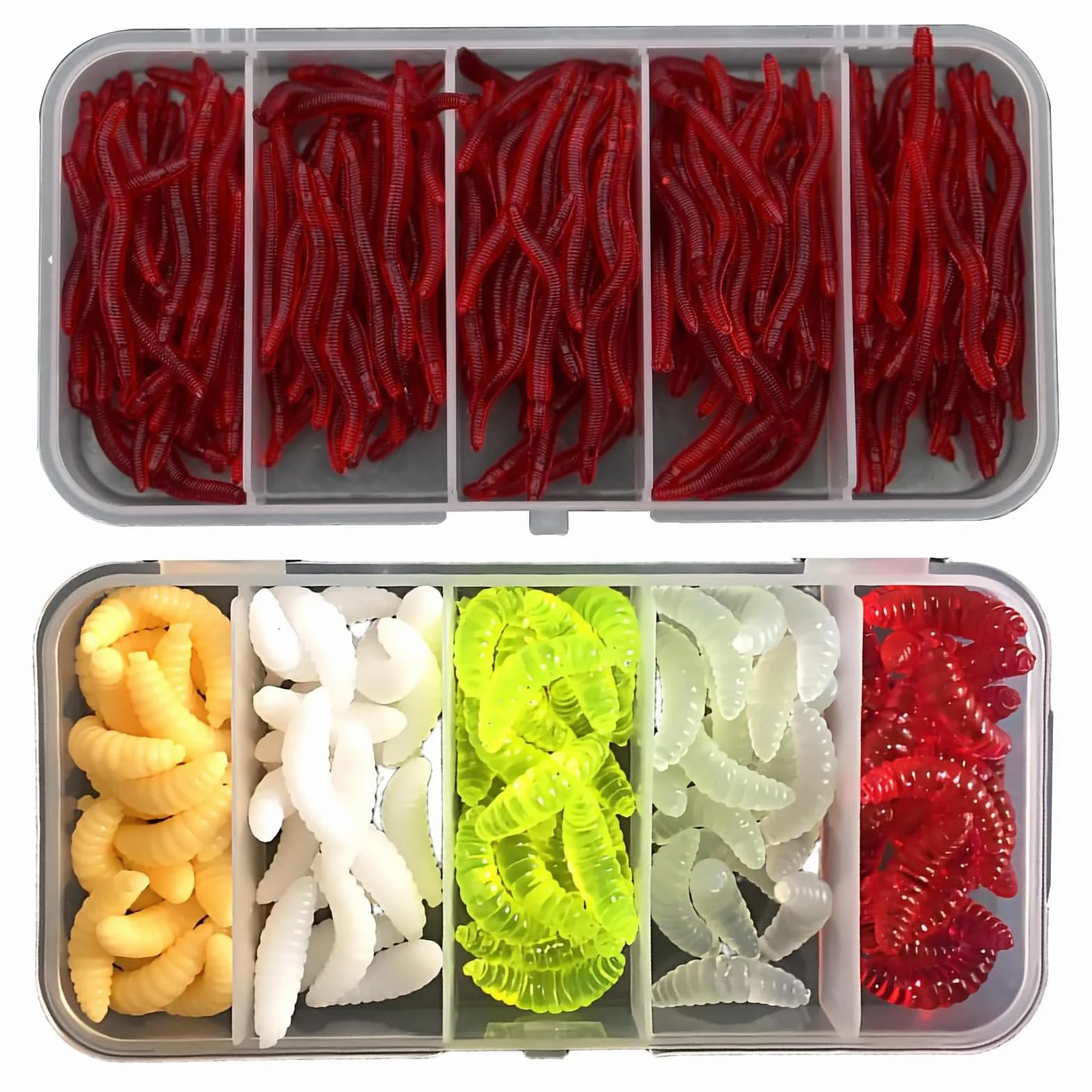 Señuelos Artificiales Gusanos para Pesca Trucha, 350 Piezas Lombrices Artificiales