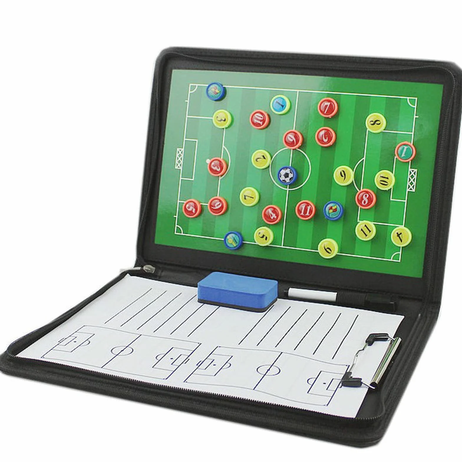 Pizarra Futbol Entrenador Carpeta Táctica Magnética Plegable con Imanes para Estrategia