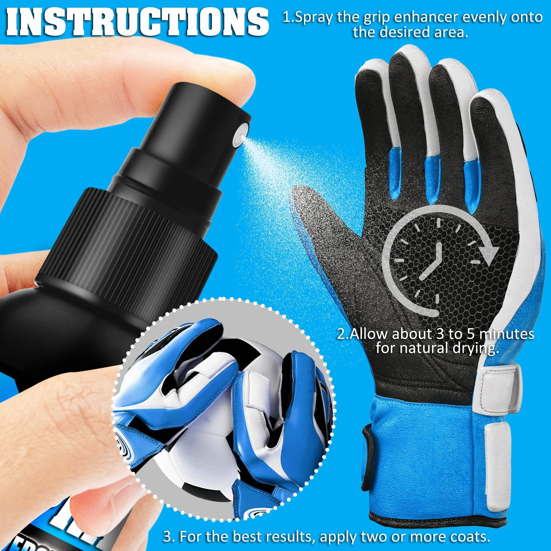 Limino Grip Spray Guantes de Portero en Aerosol 200 g Accesorios Entrenamiento Fútbol Baloncesto Tenis Golf