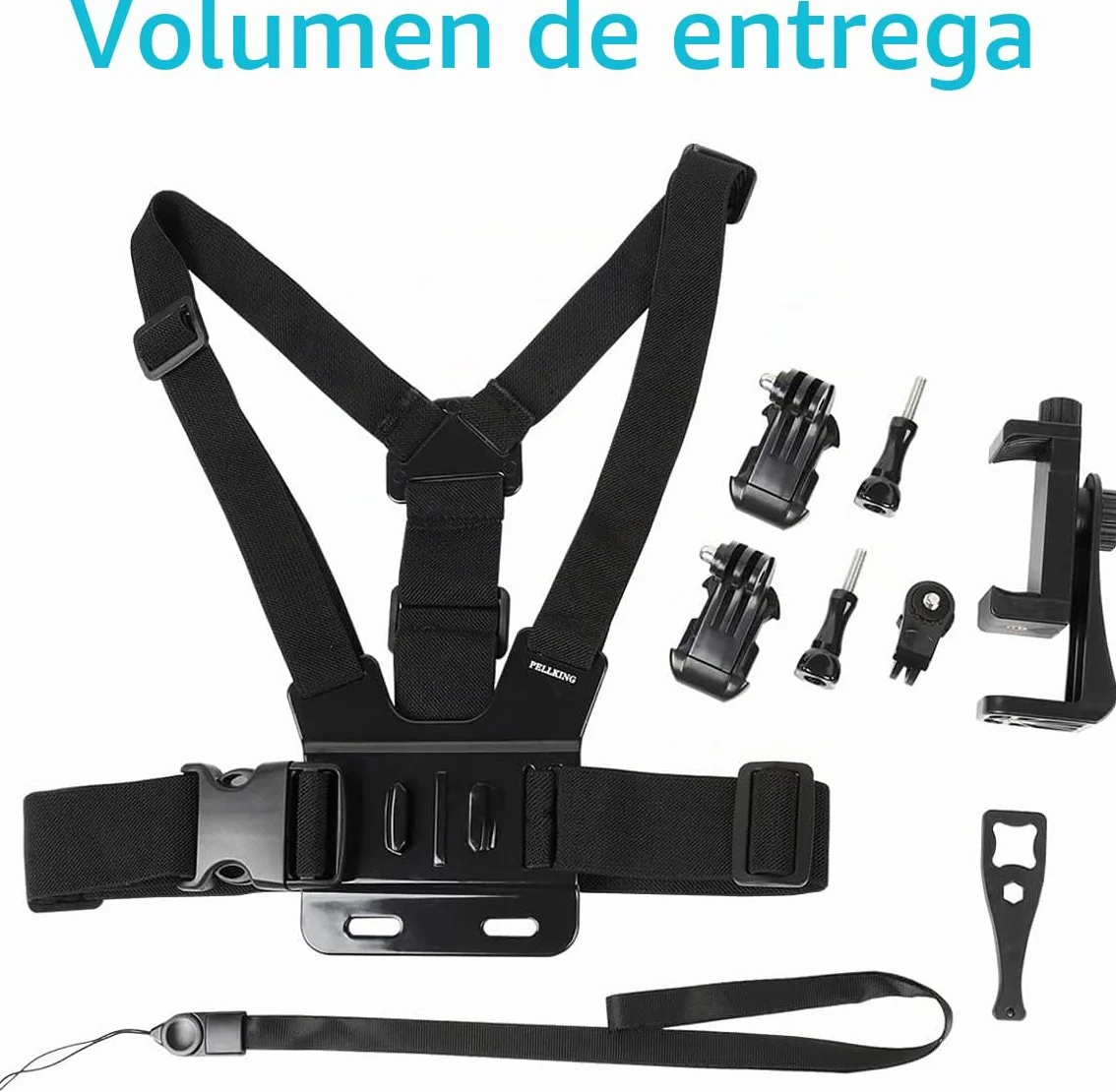 PellKing Soporte para teléfono móvil con arnés de Montaje en el Pecho, Correa para teléfono Celular