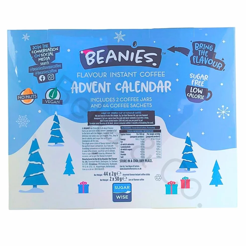 Beanies Coffee Calendario de Adviento de Navidad 2023 | Juego de regalo de café saborizado de 24 días | Regalos de café de Navidad para hombres y mujeres | Decoraciones de árbol de Navidad | Regalos