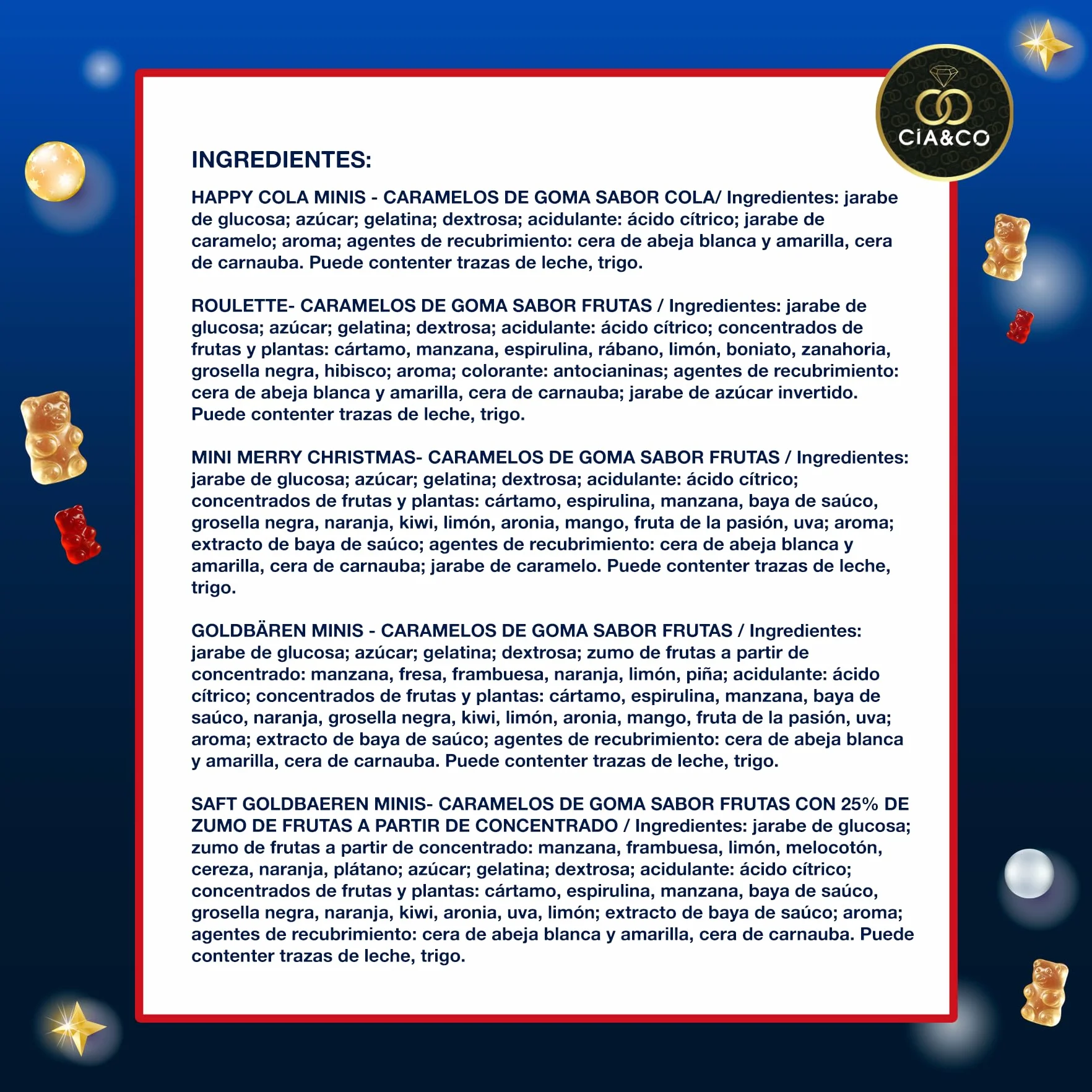 Calendario de Adviento HARIBO 2025 Brilla en la Oscuridad 24 Bolsitas Caramelos de Goma Variados 300 g