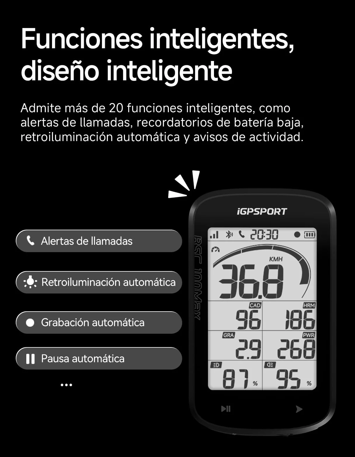 iGPSPORT BSC100MAX GPS Bicicleta, Pantalla 3", Autonomía 40h, Impermeable IPX7
