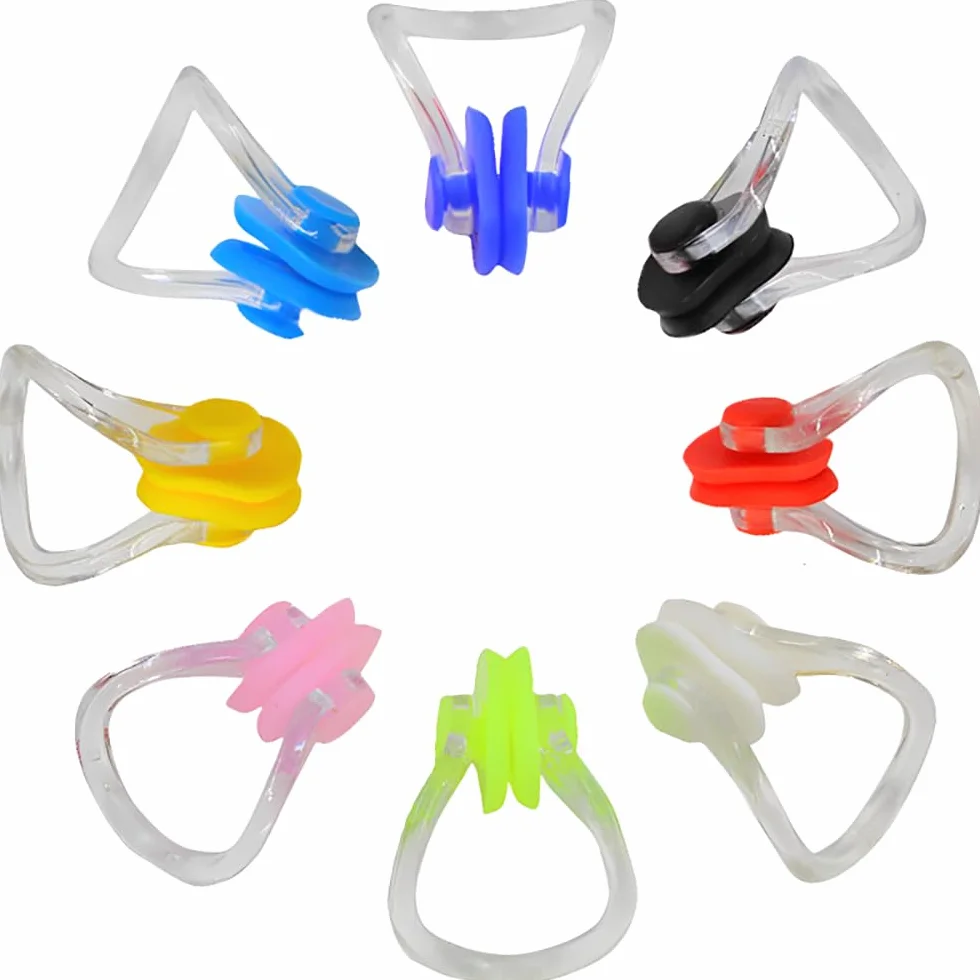Pinzas de Nariz para Natación de Silicona Impermeables 8 Piezas para Adultos Principiantes