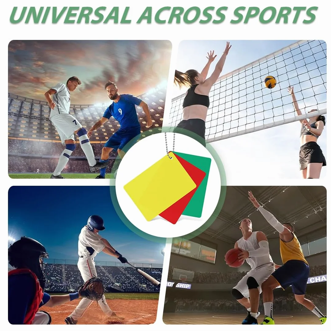 Juego de 9 Tarjetas de Árbitro de Fútbol Verdes Rojas y Amarillas para Deporte Escolar