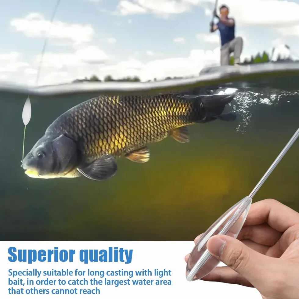 Fishing Sbirolino Kit 12 Piezas 6 Lento Hundimiento 6 Flotantes 8-40g Cebo Trucha Transparente