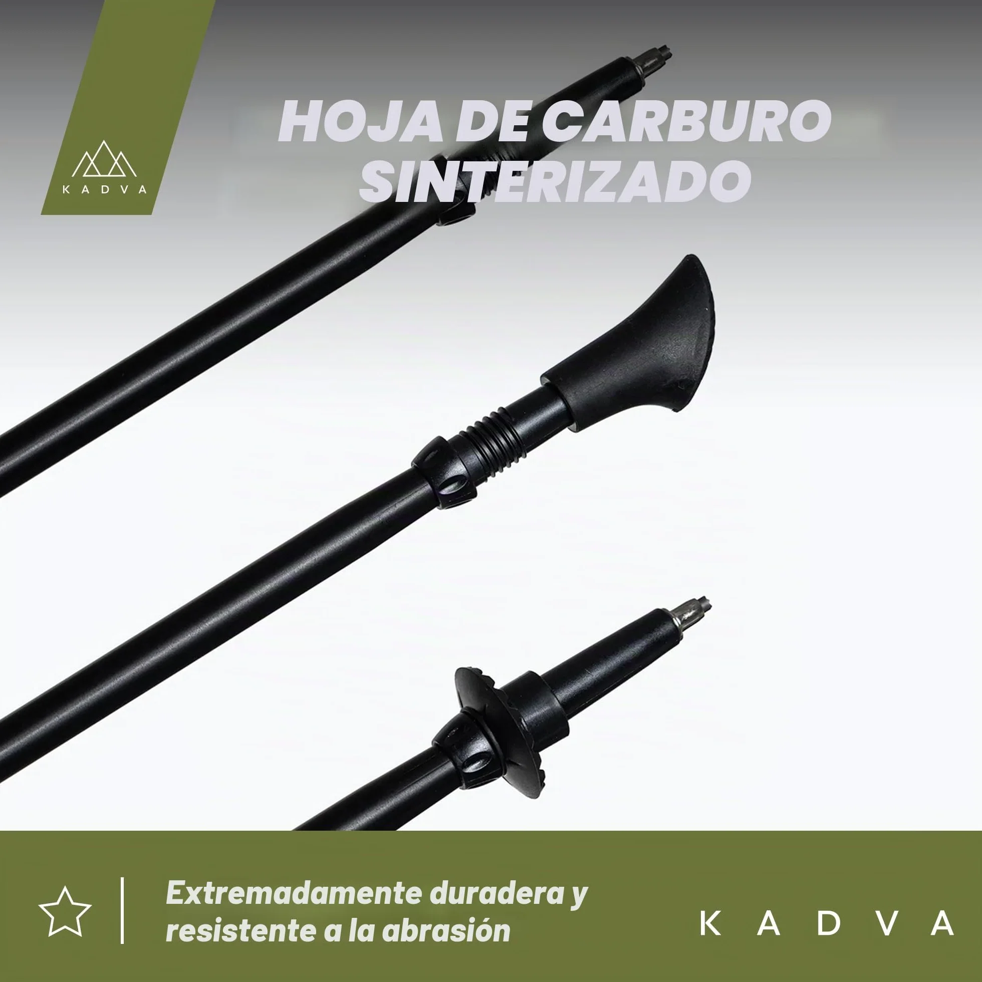KADVA Bastones de Marcha nórdica HALNA Verde Ajustable 84-135 cm Bloqueo rápido Mango Polipropileno TPR