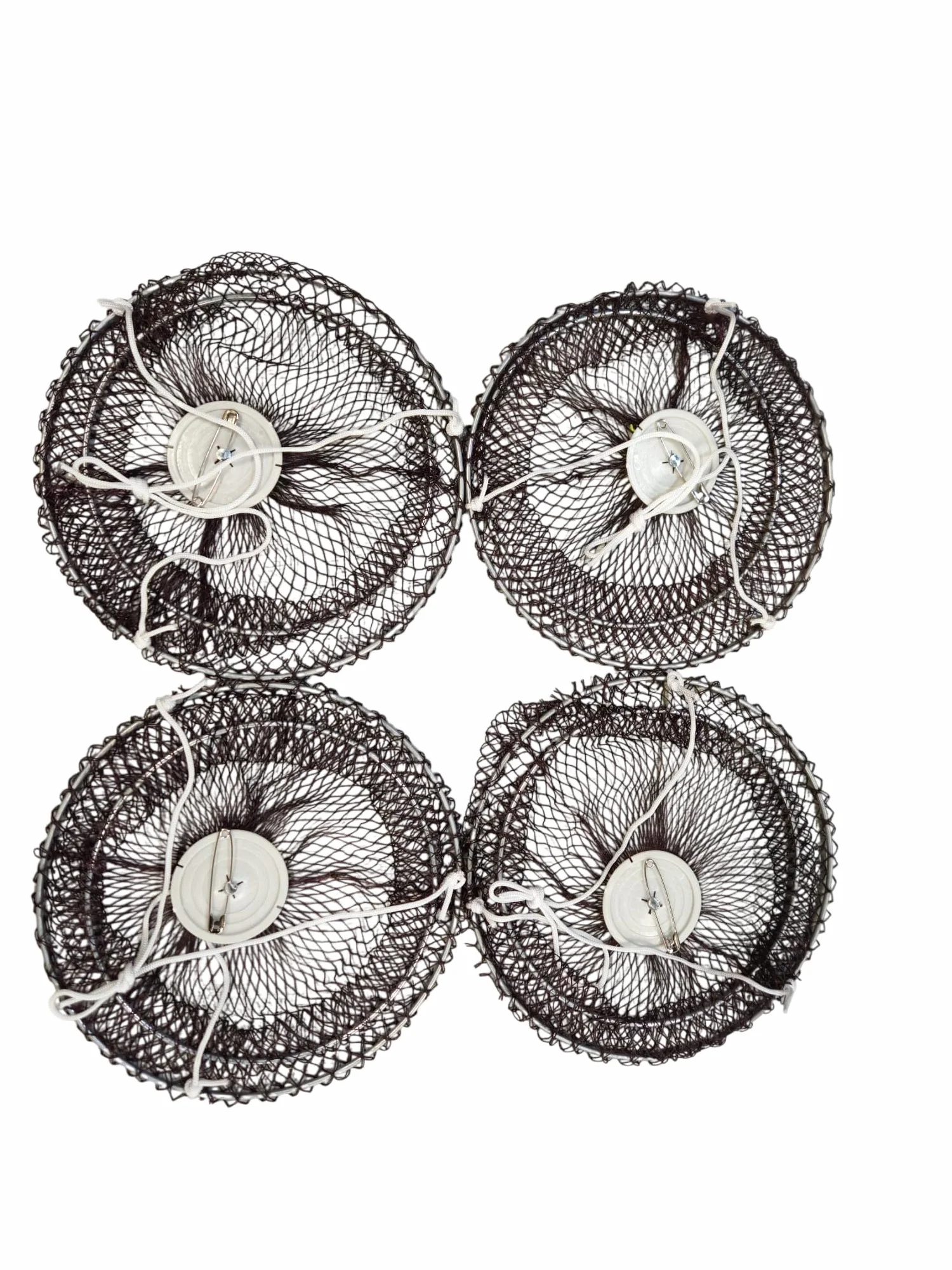 Reteles Evia de Nylon para Pesca de Cangrejos 30 cm Diámetro Malla 5 mm Acero Doble Aro