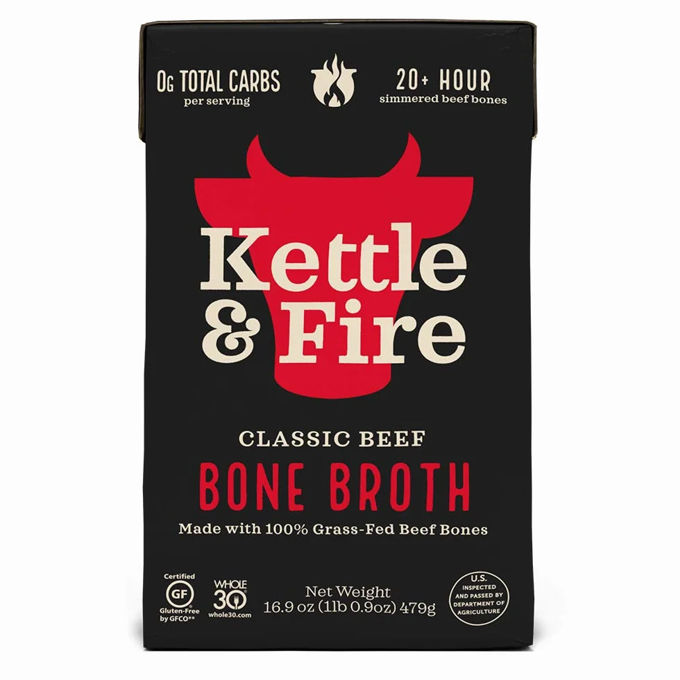 Kettle and Fire - Caldo hueso de res - 16.2 la Florida. onza.