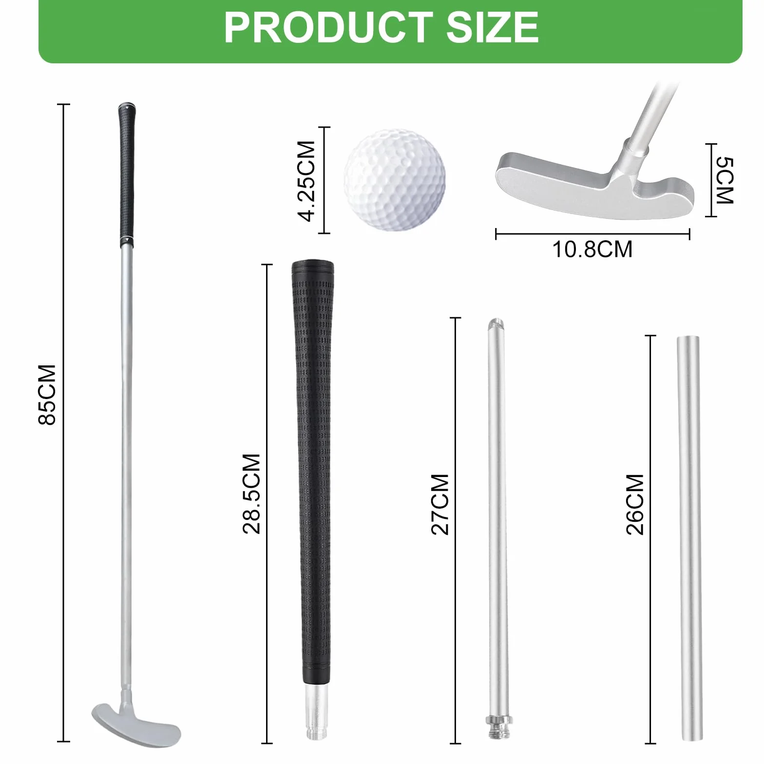 flintronic Palos de Golf, Putter de Golf para Diestros/Zurdos, Equipo Deportivo Antideslizante, Copa de Golf Portátil para Entrenamiento en Casa