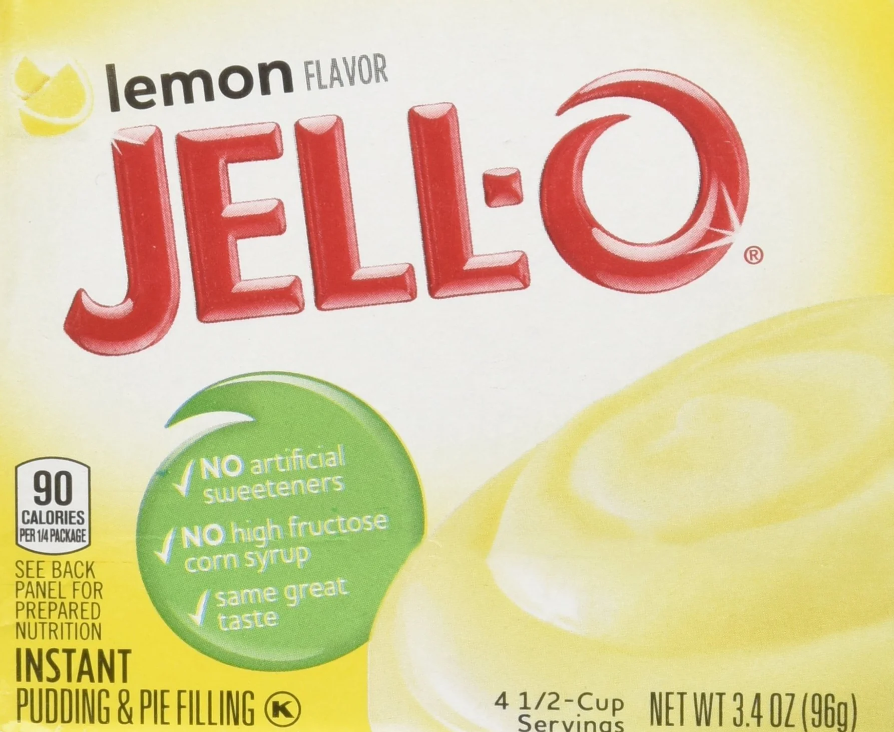 Jell-O - Sabor de limón pudín instantáneo y relleno de pastel, 3,4 oz (96 g) 4-pack