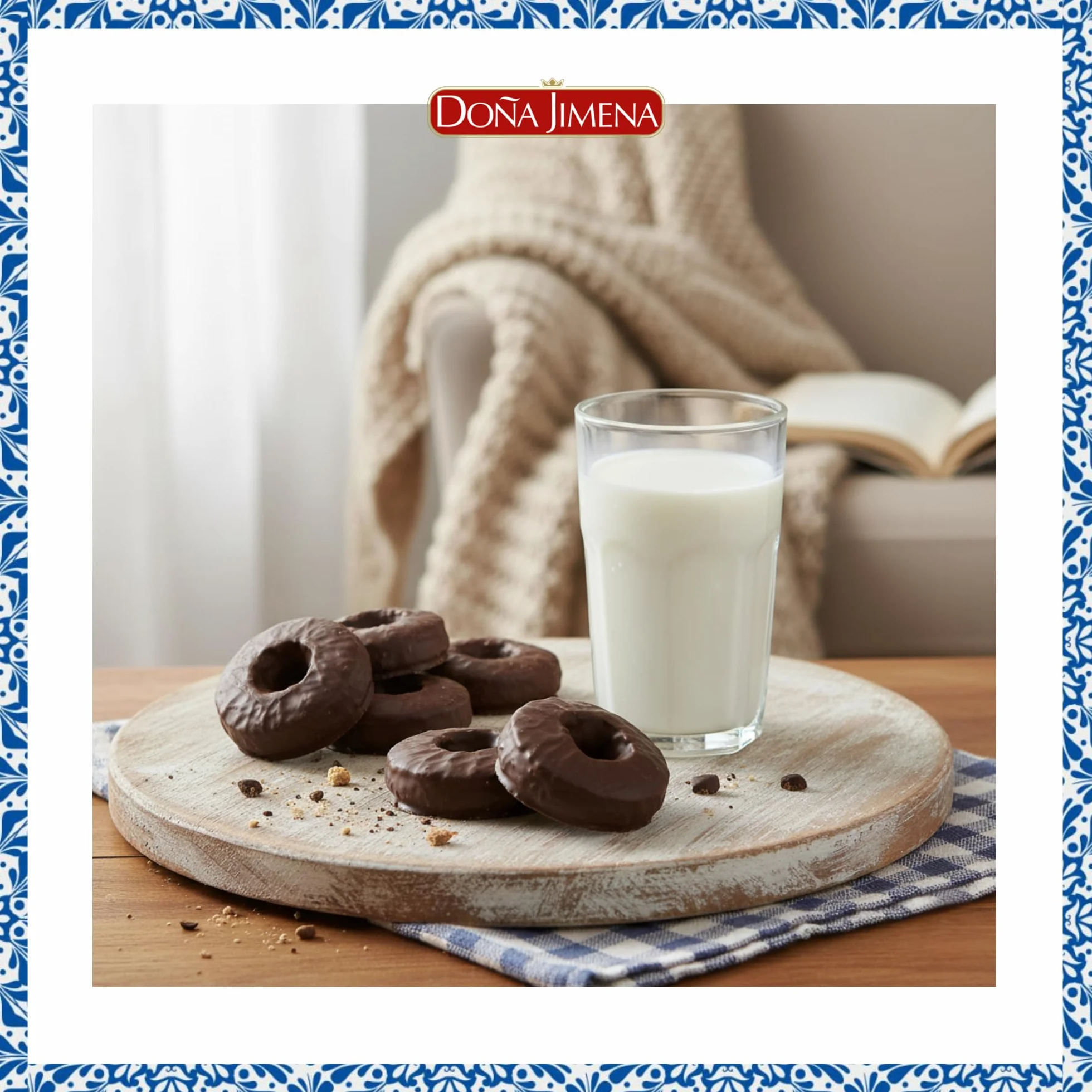 Doña Jimena - Roscos de Anís Bañados de Chocolate, Calidad Suprema, Típico Dulce Navideño, Receta Artesanal, 230g