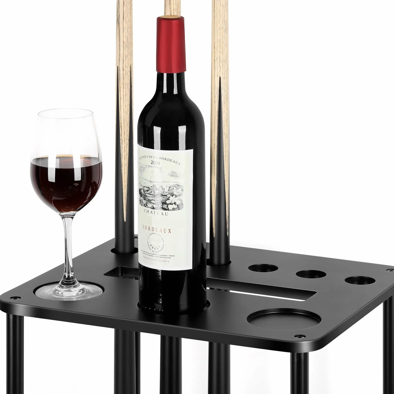 Soporte para palos de billar, capacidad para 6 tacos, negro