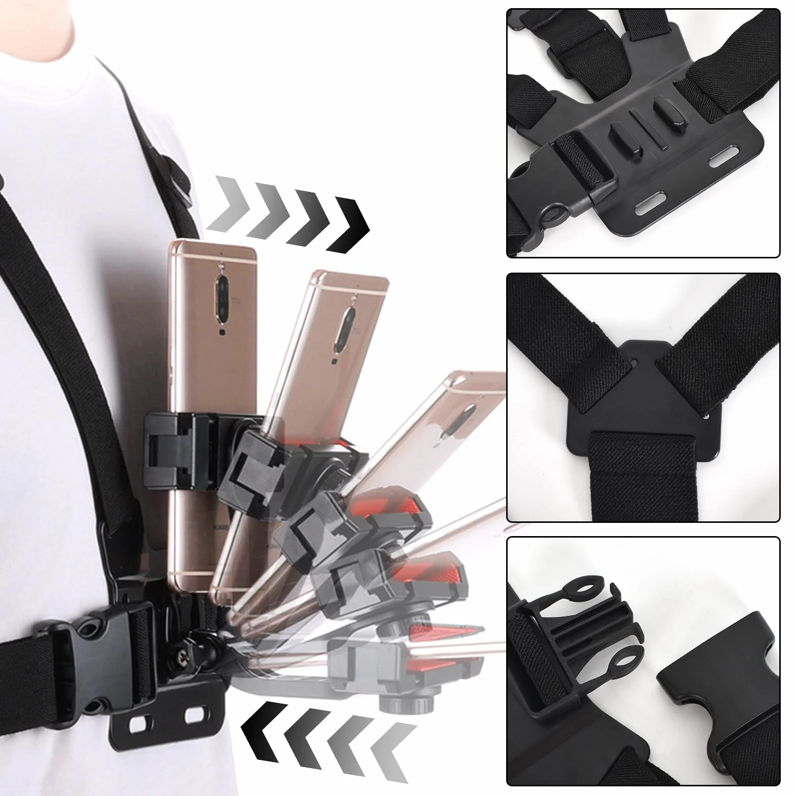 Cinturón de Pecho Universal para Teléfono con Cámara, Compatible con GoPro