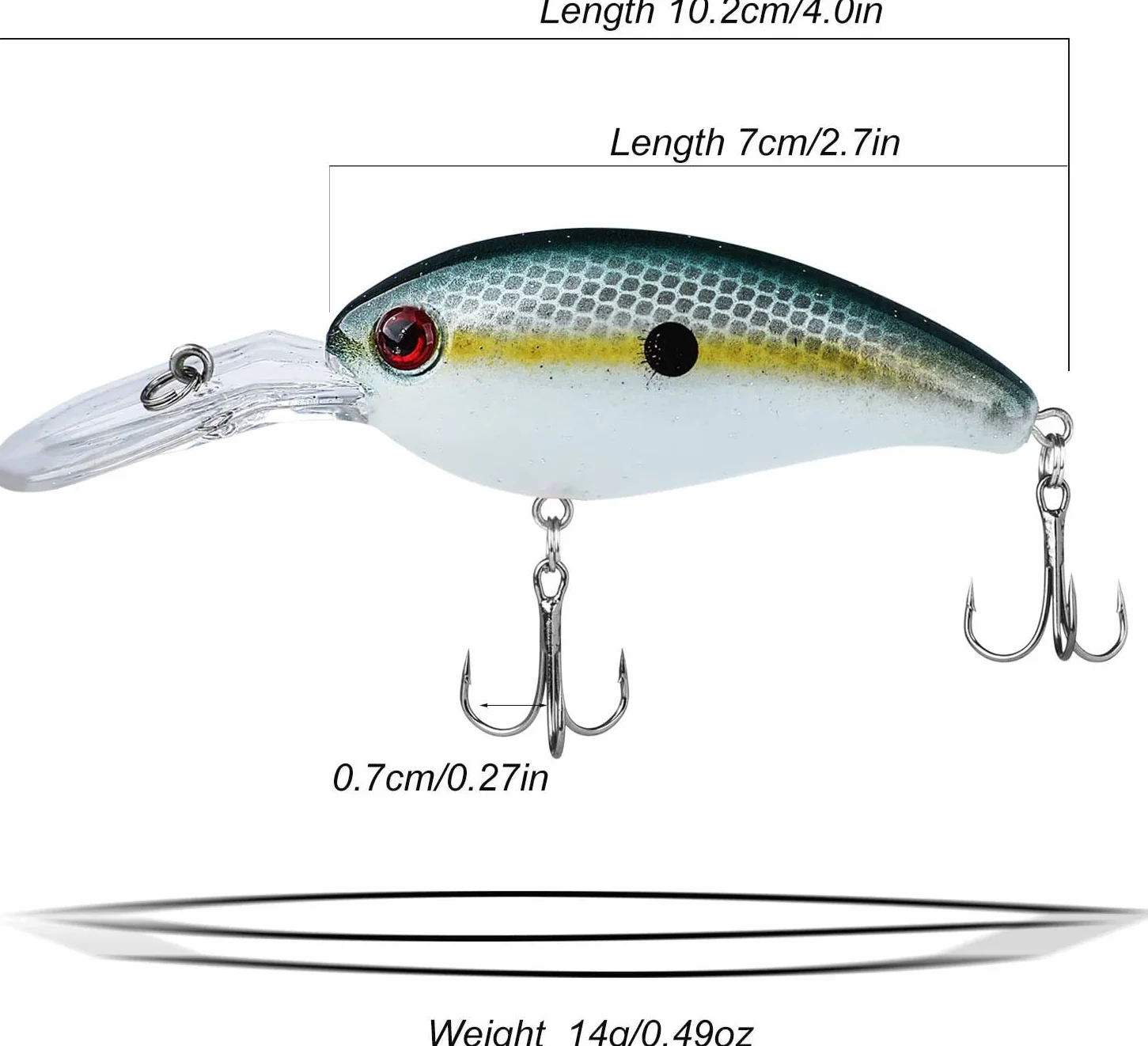 Sougayilang Señuelos de Pesca Superficial Buceo Profundo Swimbait Crankbait 8pcs