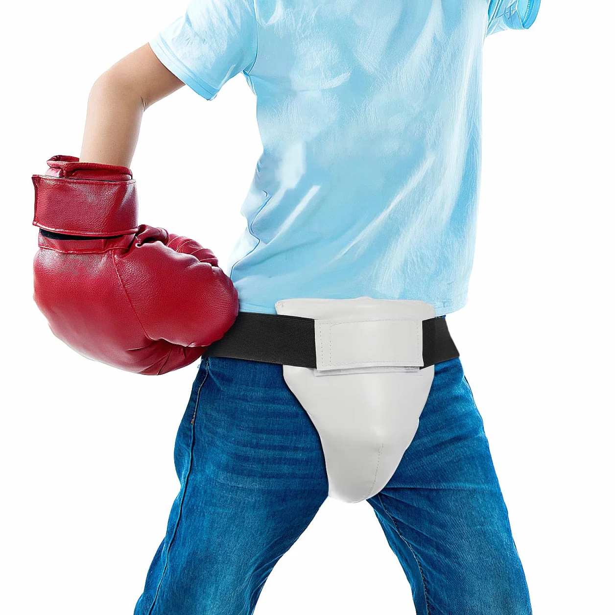 iplusmile Protección de la ingle para niños: protección de abdomen y entrepierna de PU/plástico ABS para taekwondo, boxeo, karate