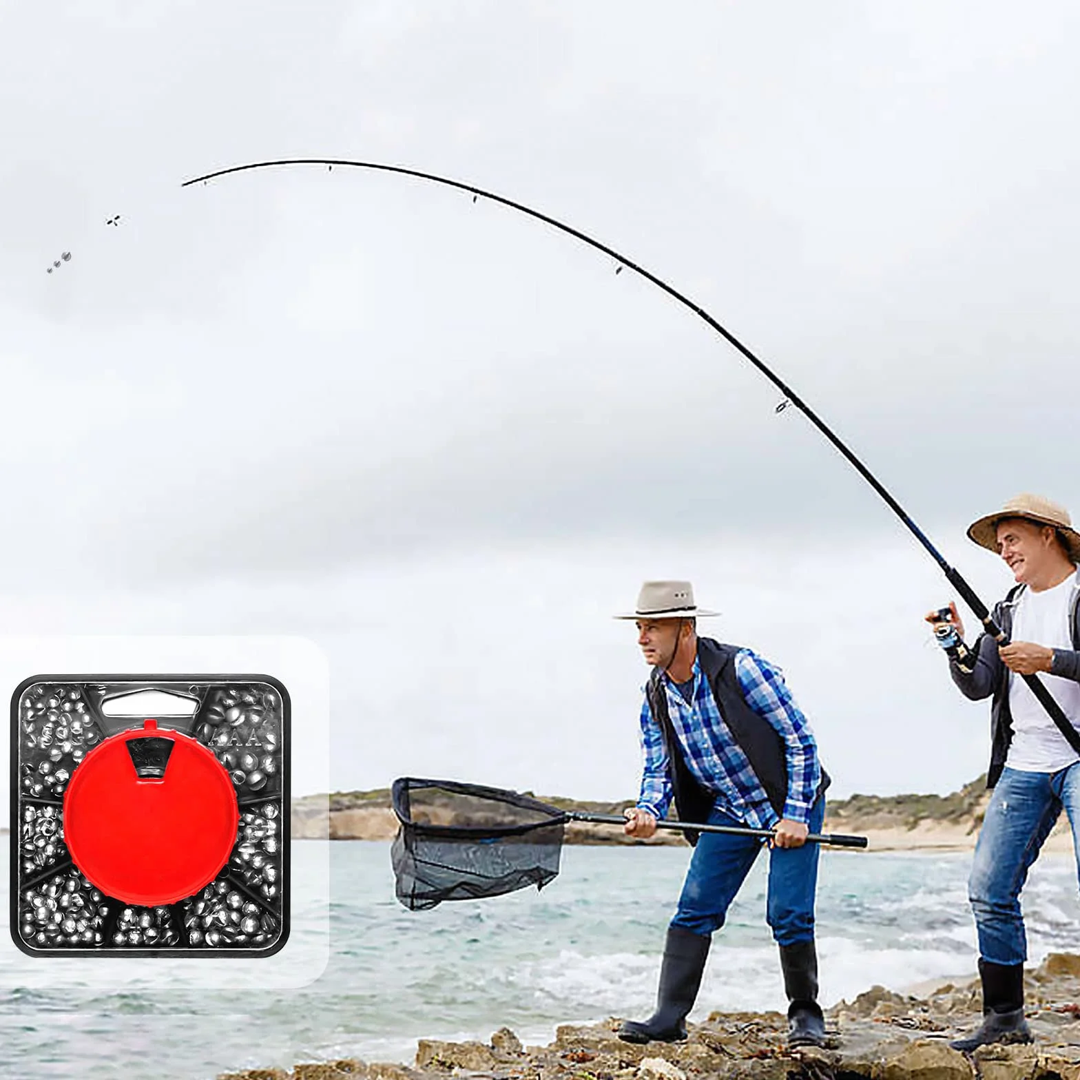 Plomada de Pesca SV 160 Piezas con Caja de Almacenamiento, Pesos de Balsa 0.4g-1.5g