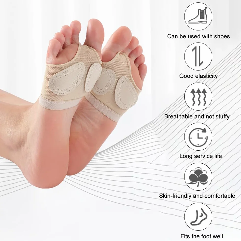 Almohadillas para Danza Transpirables Antideslizantes 2 Pares Tangas de Pie Ballet Calcetines Apoyo Dedo