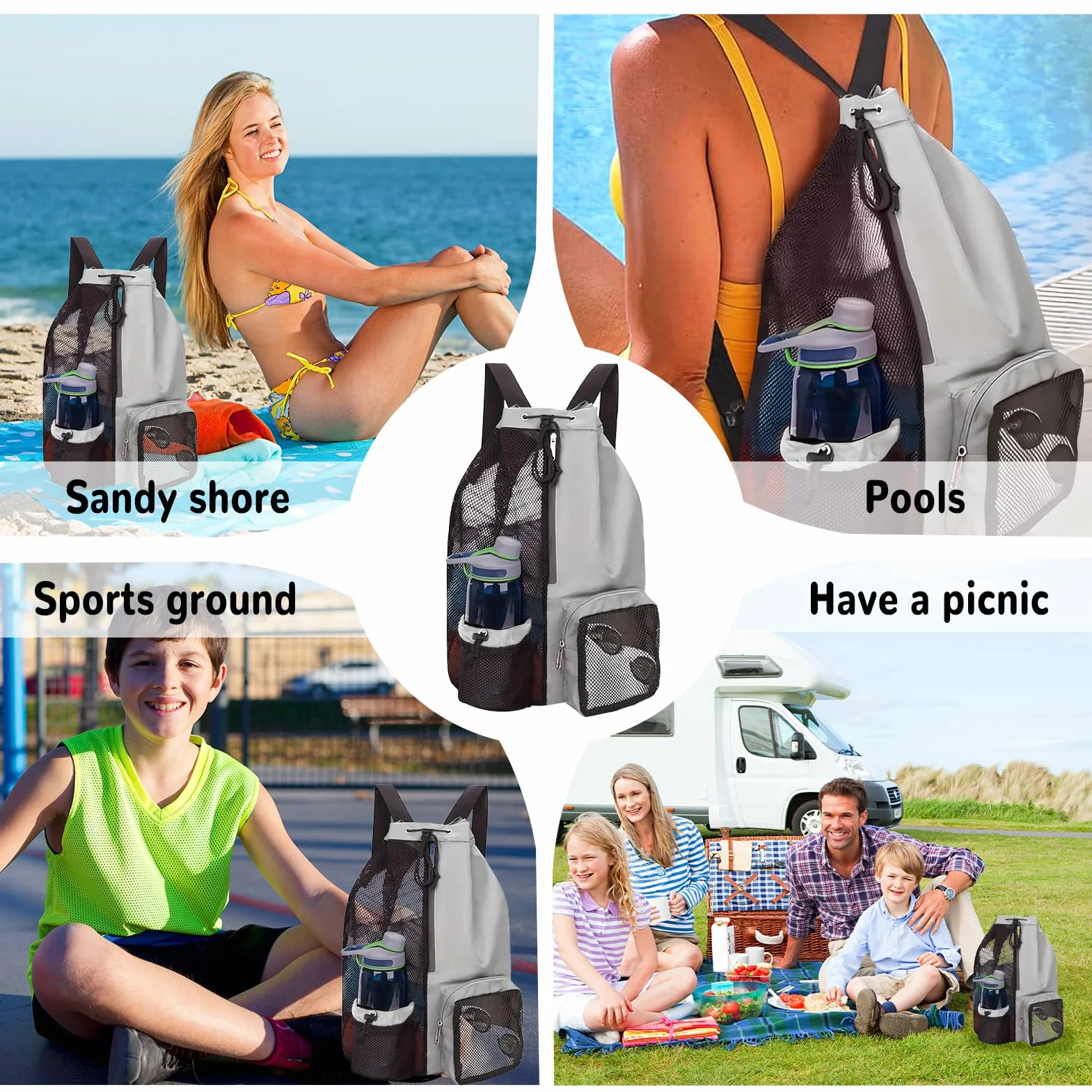dellyy Mochila Natacion Impermeable Gran Capacidad Unisex Rosa