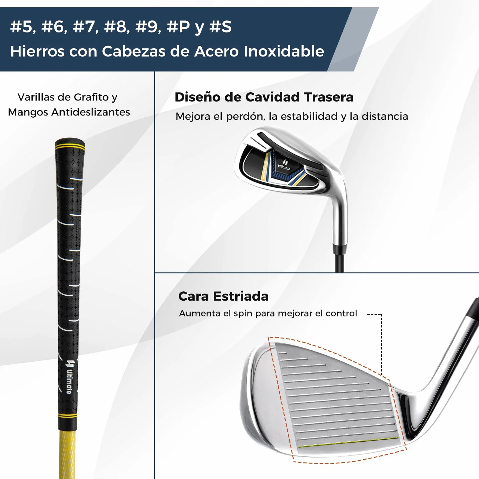 GOPLUS Set de Golf 15 Piezas para Hombre con Bolsa, Funda para Lluvia y Cabezas, Driver #1, Fairway #3, Híbrido, Hierros #5/6/7/8/9/P/S