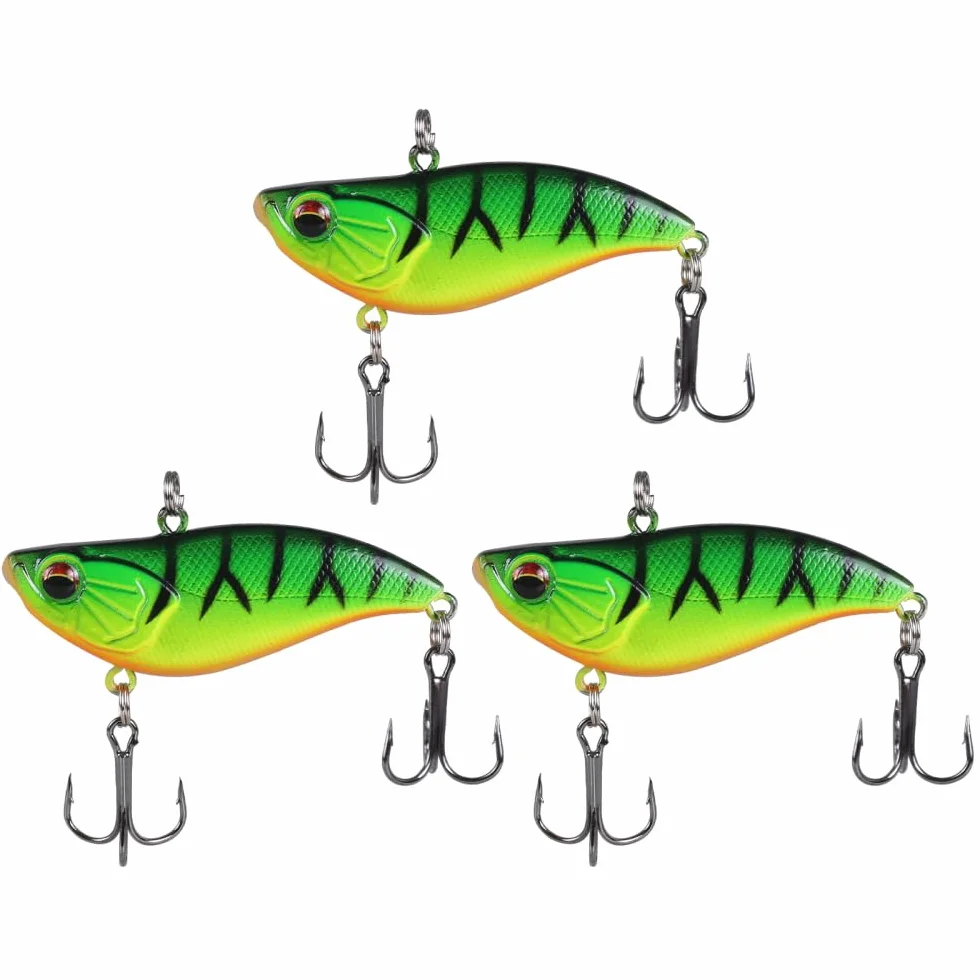 Cebo de pesca con sonajero, 3 unidades, sin labios, para señuelos planos o profundos