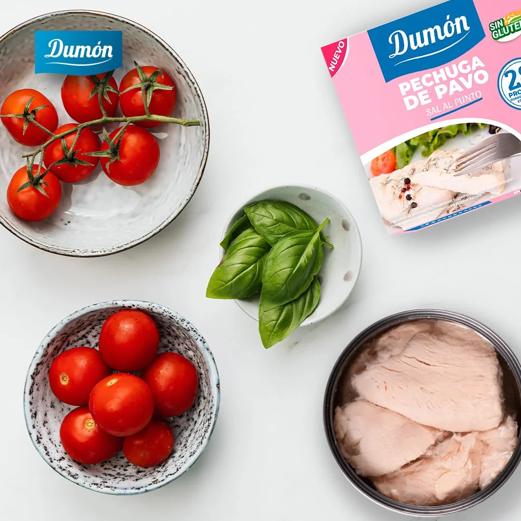 DUMON Conserva Pechuga de Pavo al Natural, 12x155g, 28g Proteína, Sin Gluten