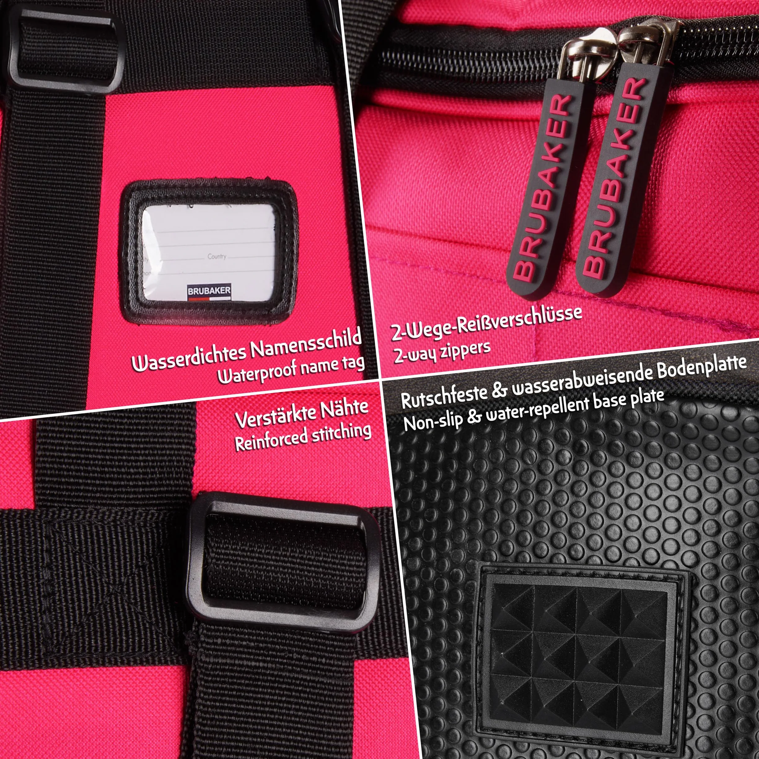 BRUBAKER Super Champion 2.0 Bolso para Deporte Mochila Porta Botas De Esquí Rosa Blanco