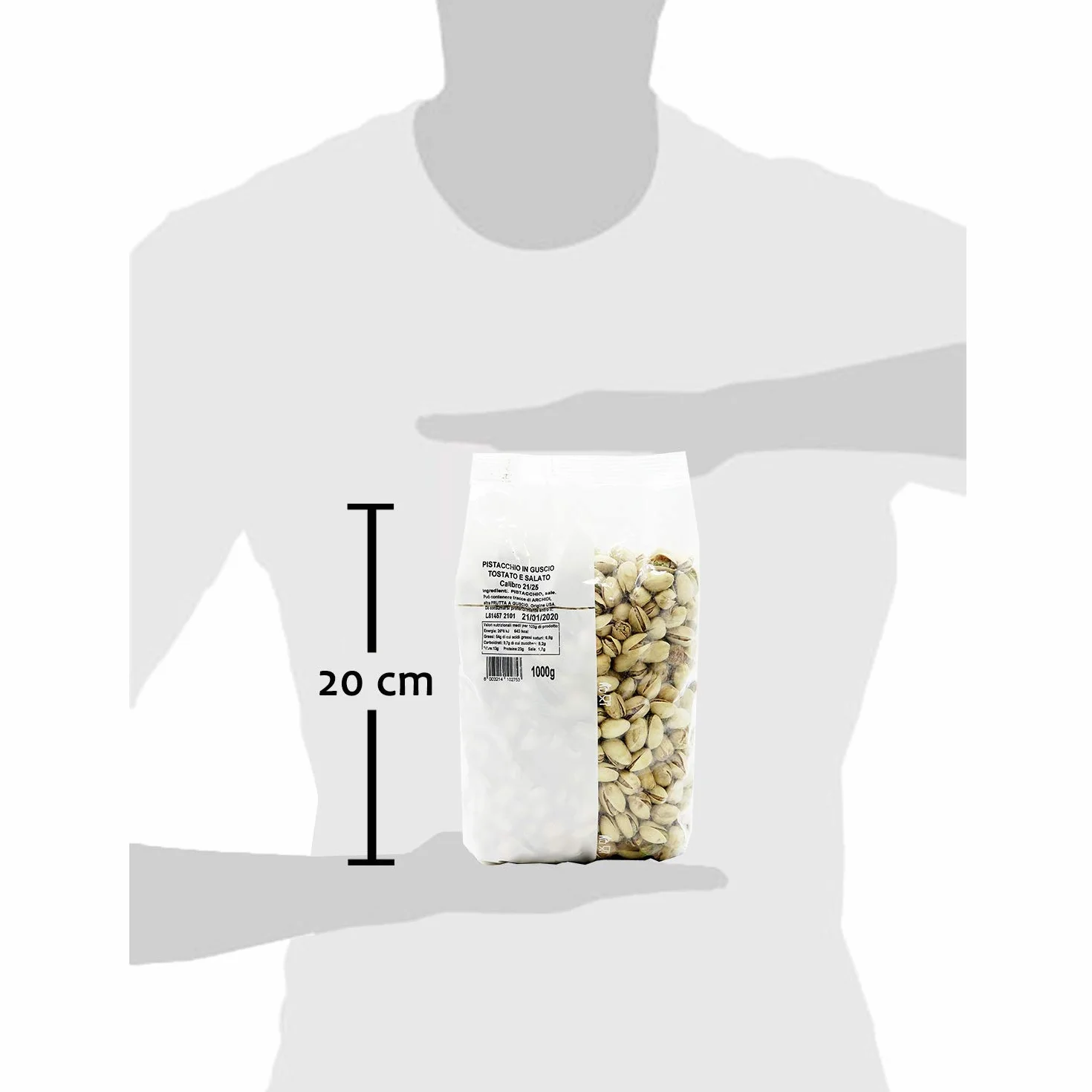Oltresole, Pistachos Tostados y Salados con Cáscara 1 Kg, Snack Salado Ideal para Aperitivos y Fiestas, Frutos Secos Seleccionados con Cáscara