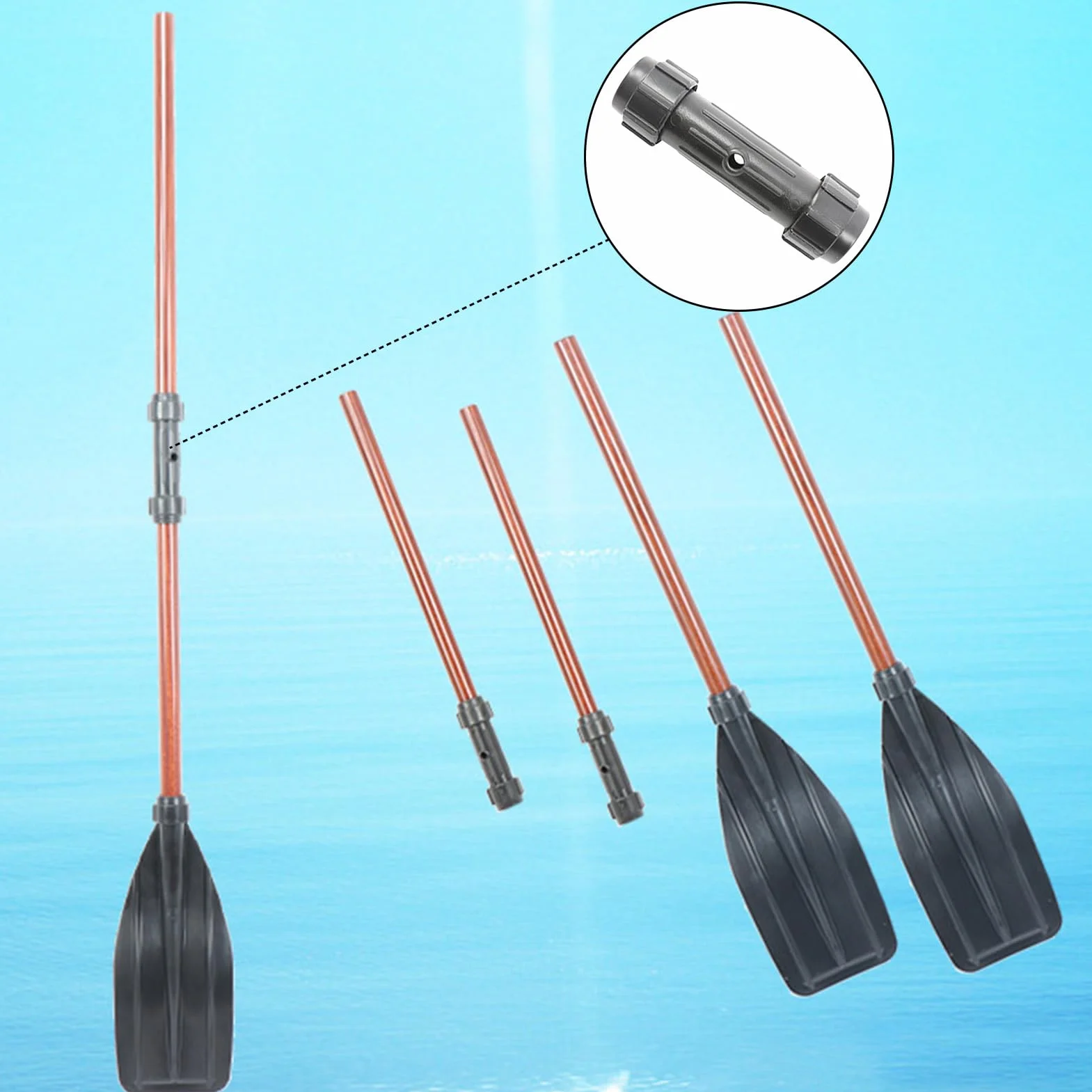 Kayak Paddle Aluminio PP Blade Remo Doble Paleta Separable Antideslizante