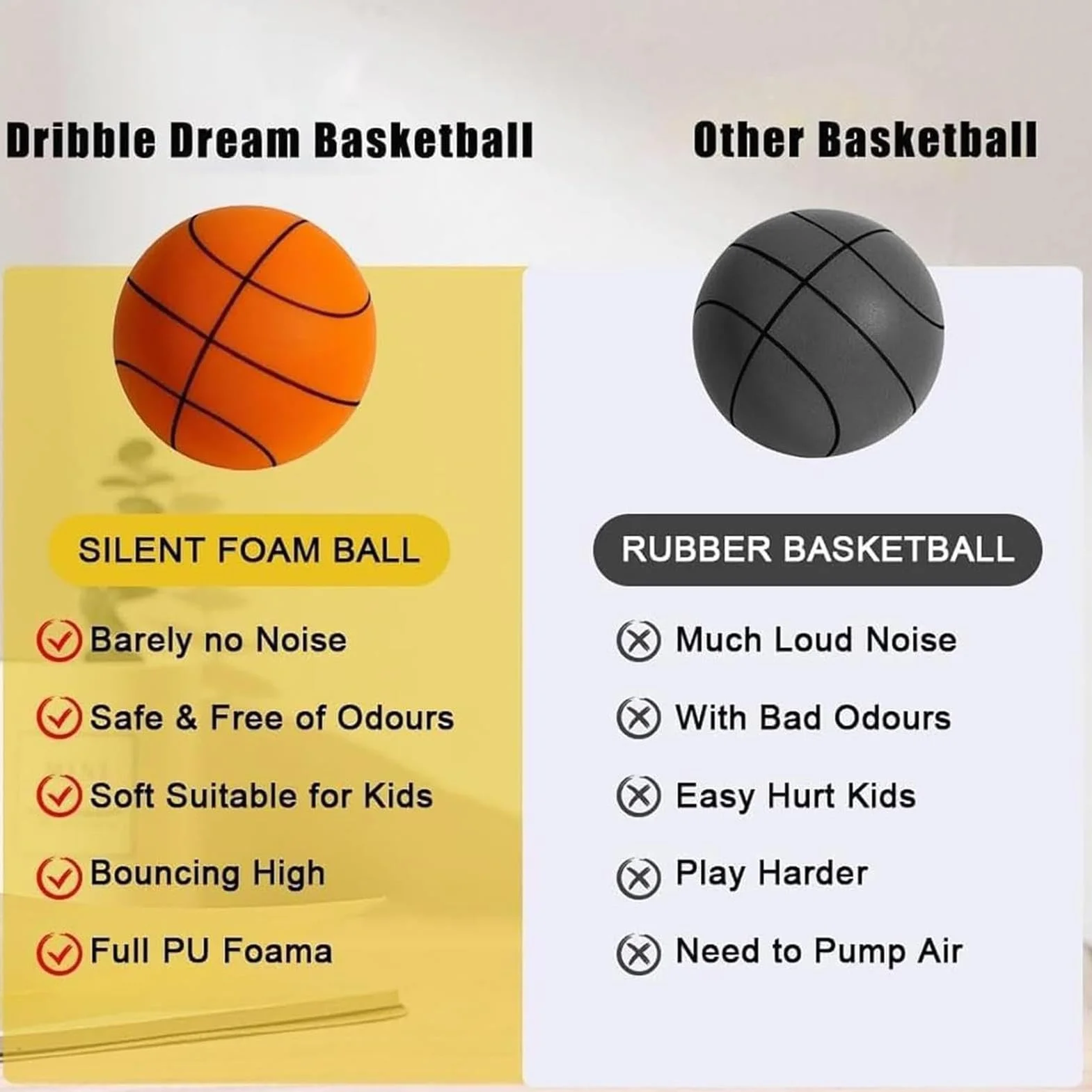 Juego De Aro Y Baloncesto Silencioso para Niños - Entrenamiento Interior Sin Ruido