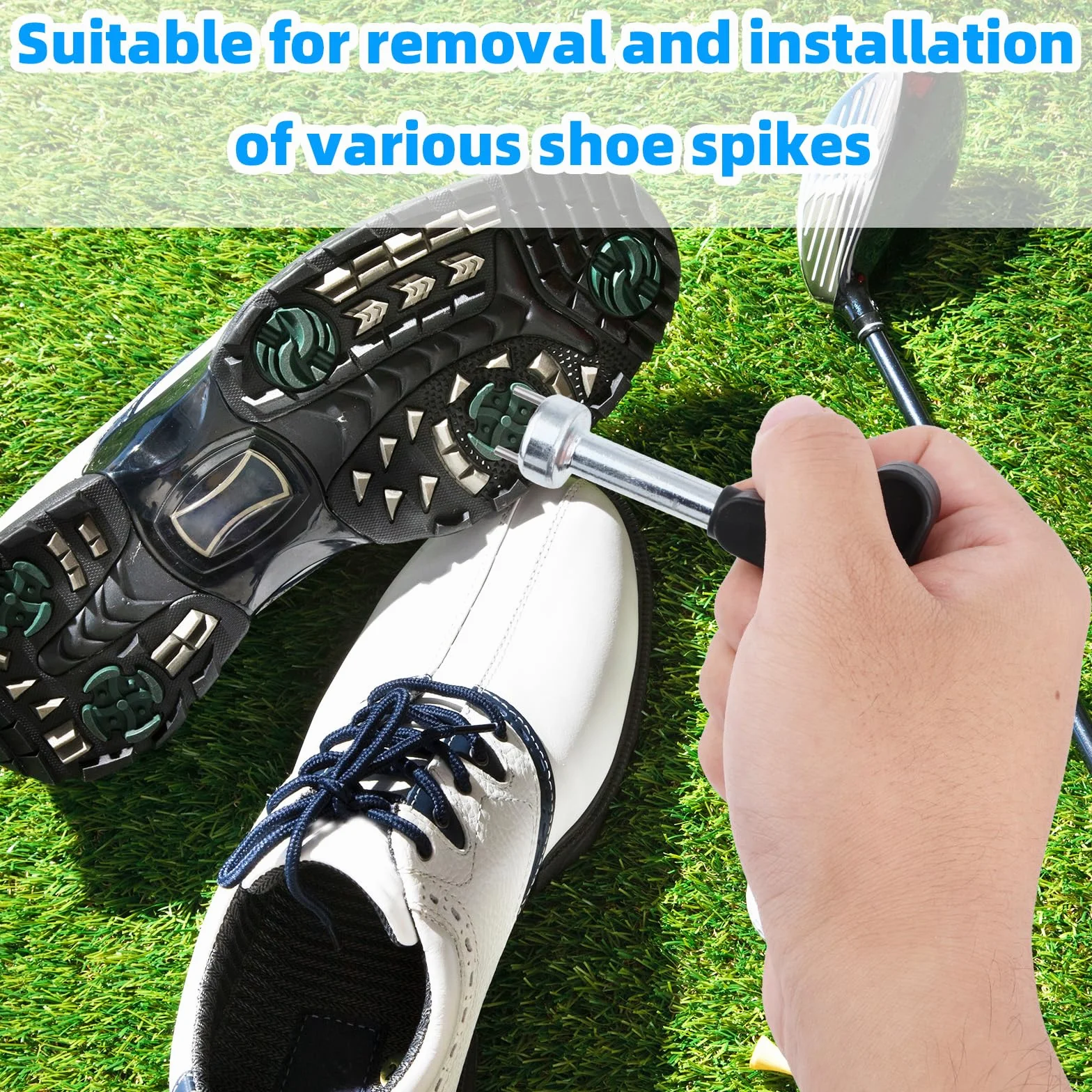 Llave Tacos Zapato de Golf, Herramienta Multifunción para Quitar Clavos, Ajuste Calas Universal