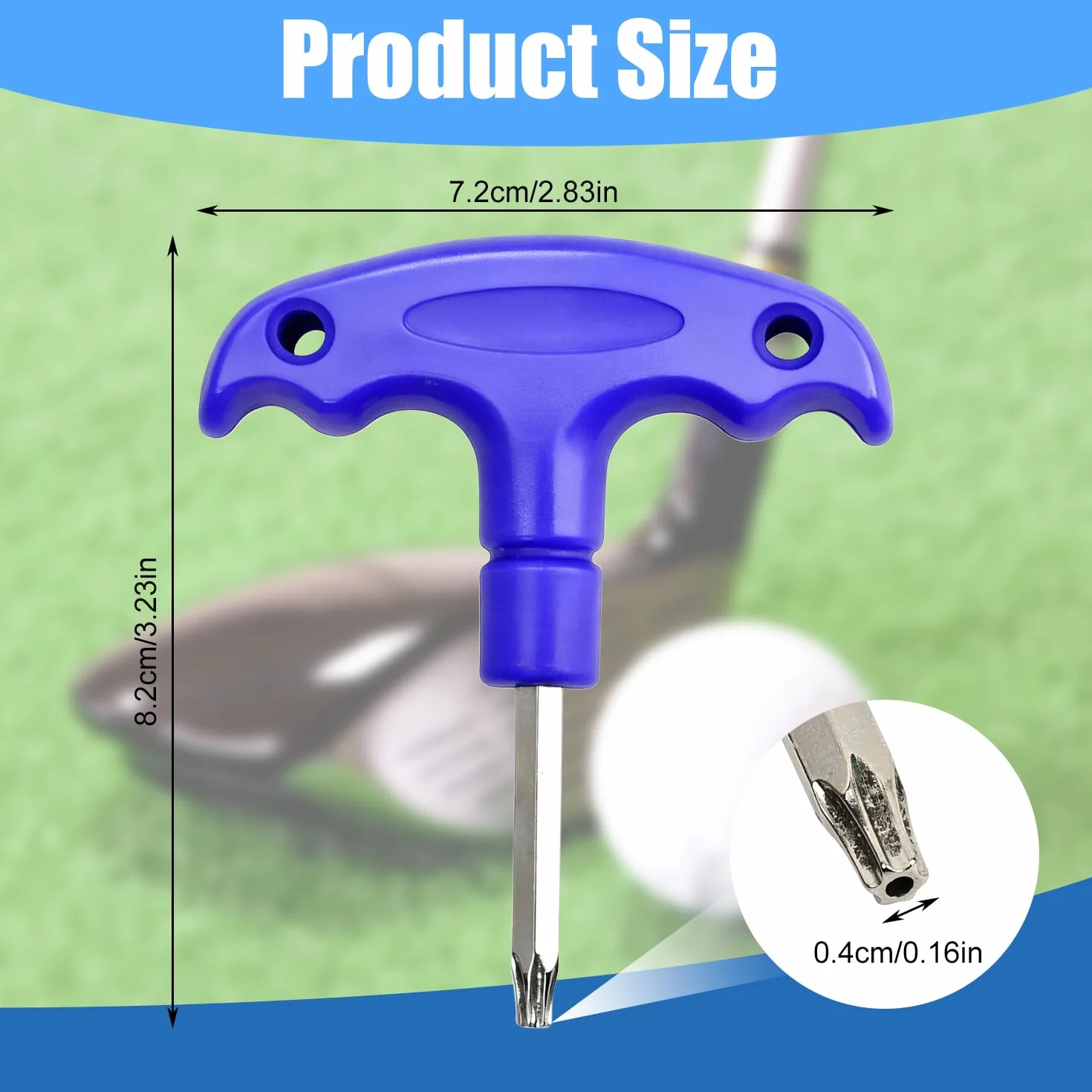 Llave Dinamométrica de Golf Herramienta Ajuste Acero Inoxidable Mango Plástico Llave Púas Accesorio Palos Golf Azul