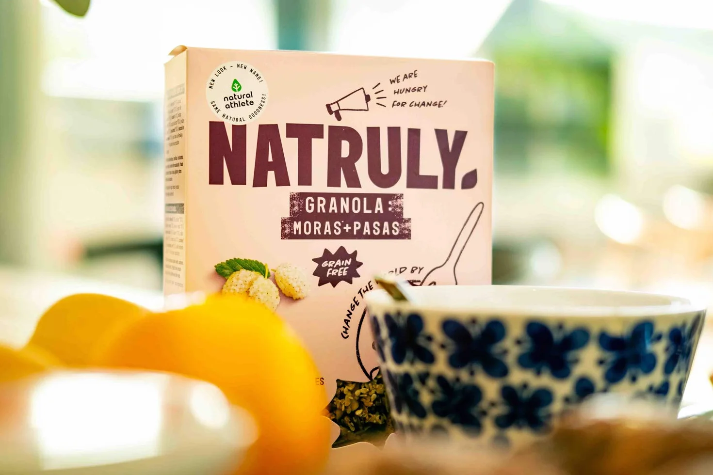 NATRULY Granola BIO de Frutos Secos y Semillas Sin Cereales, Sin Gluten y Sin Azúcar Refinado, Vegana, Sabor Moras y Pasas -Pack3x325g