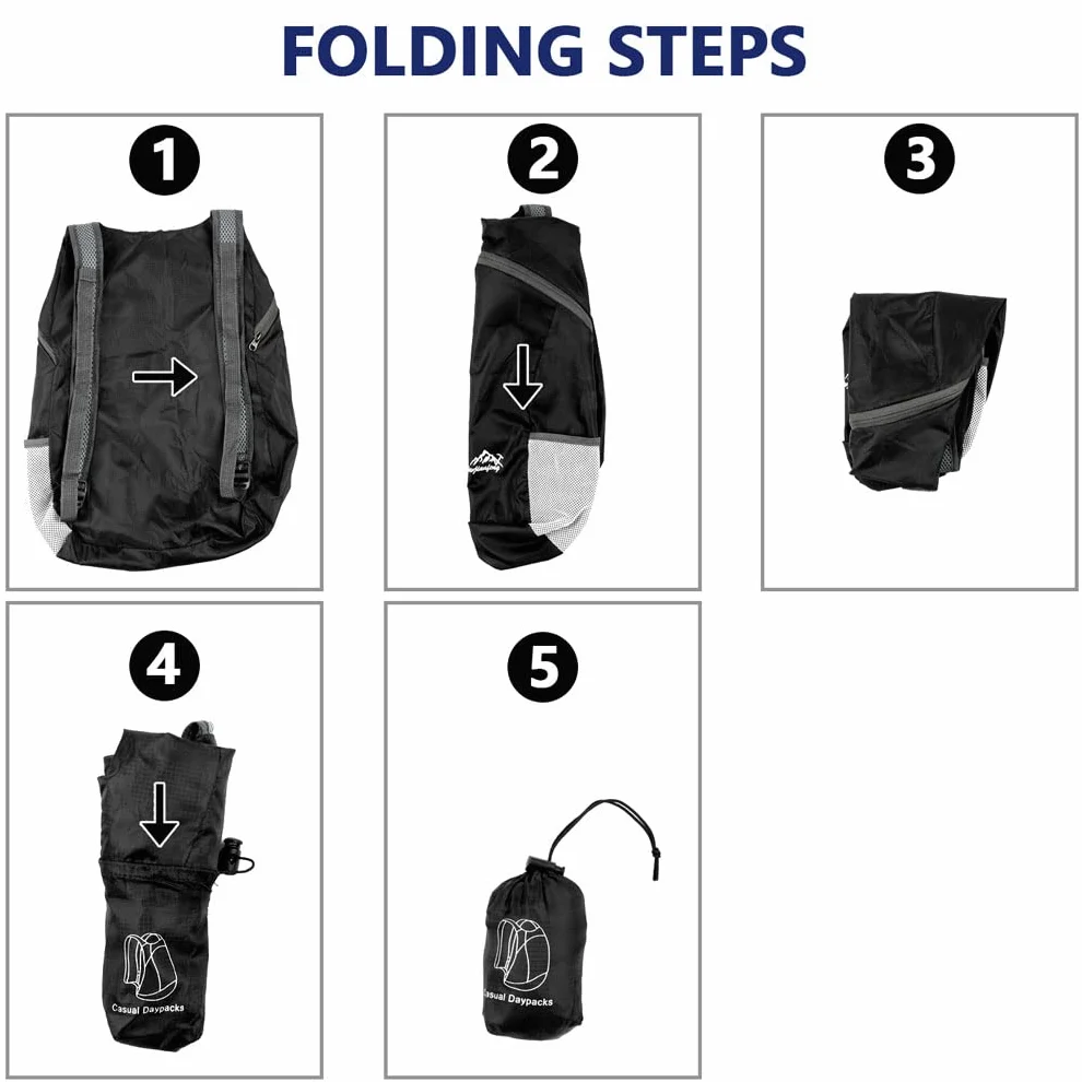 Mochilas plegables ultra ligeras resistentes al agua para viajes camping escalada