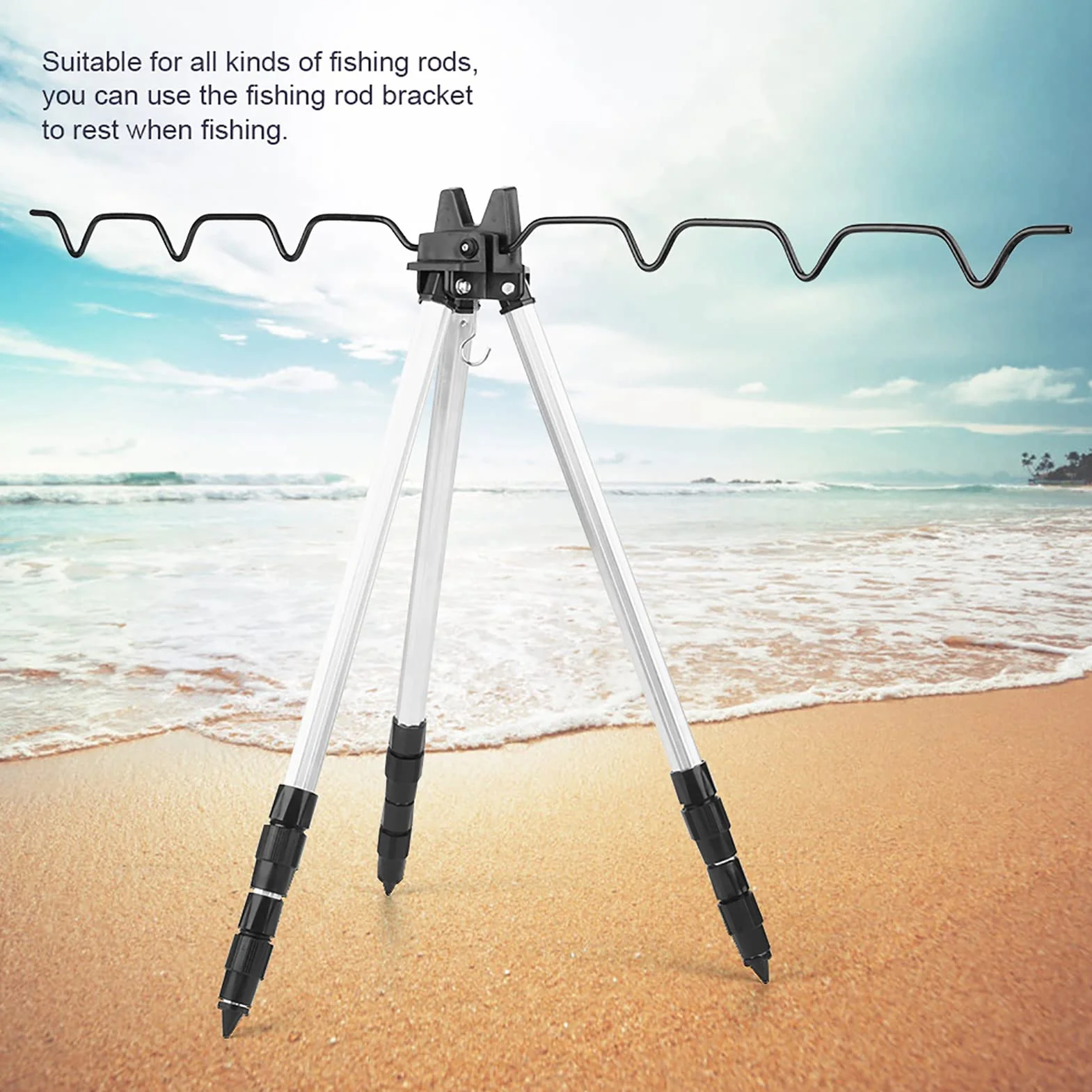 Soporte De Cañas De Pesca Mini Trípode Plegable para Playas Y Terrenos Fangosos