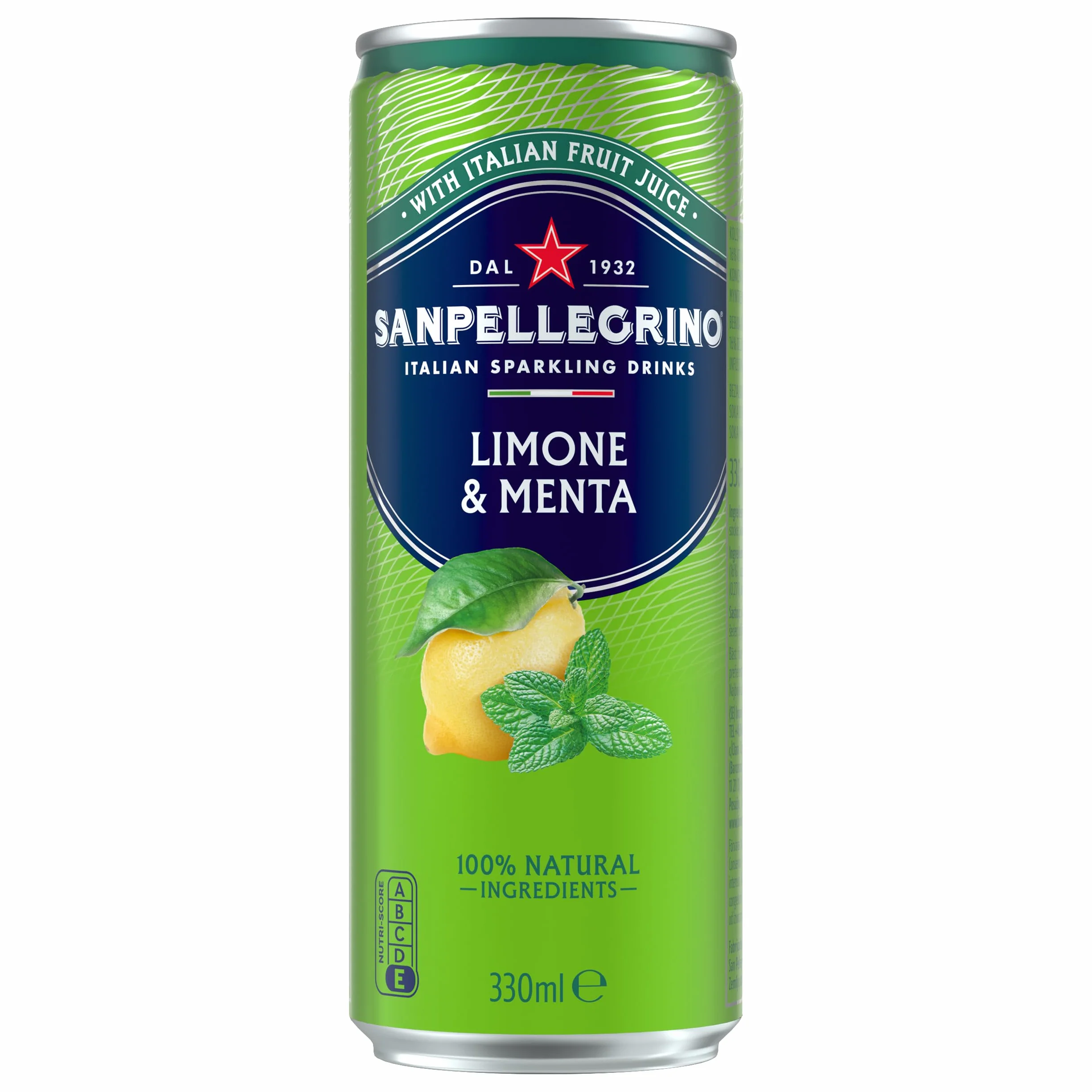 San Pellegrino Refresco Naturali Limón y Menta, Pack 6 Latas de 33cl