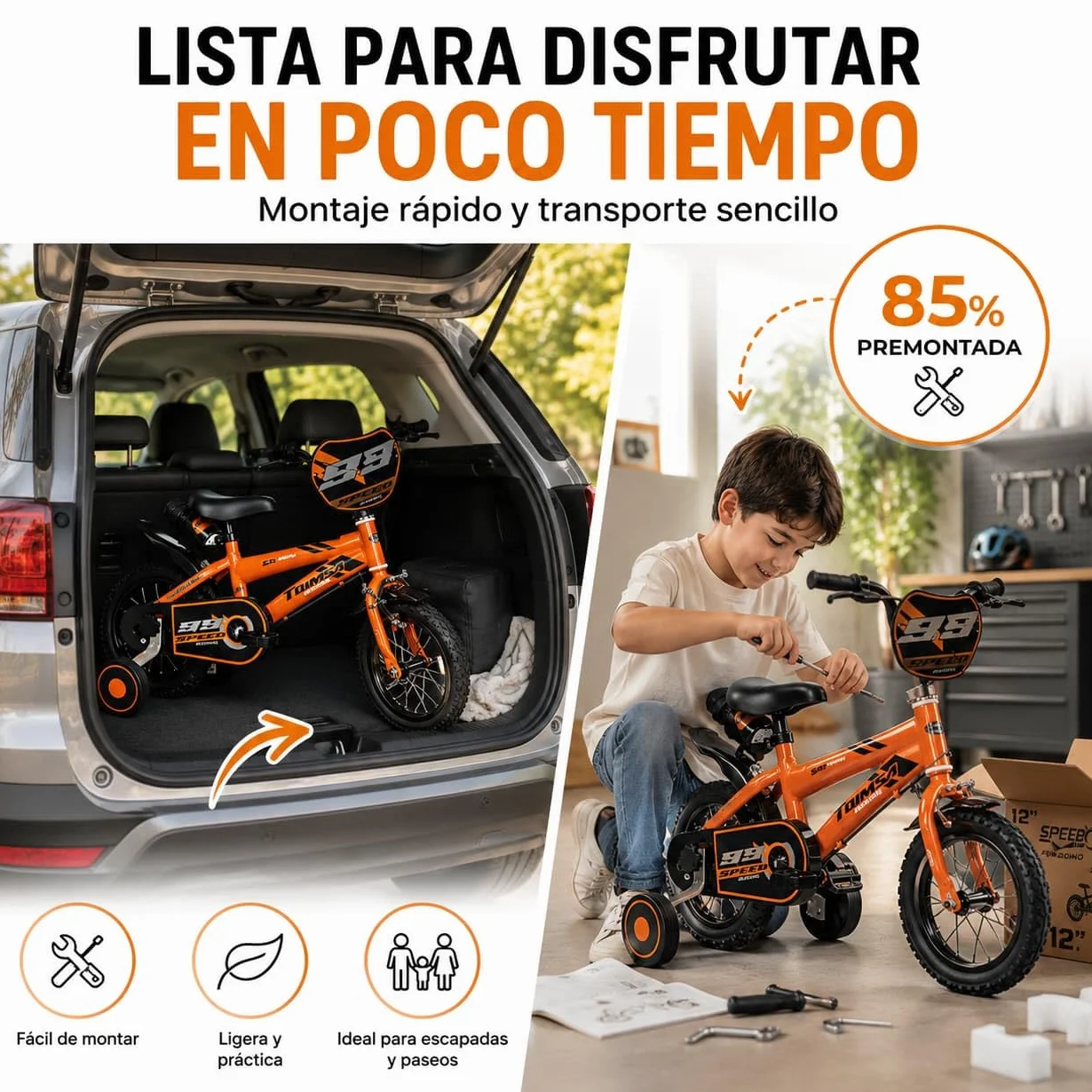 TOIMSA Bicicleta 12" Speed Racing