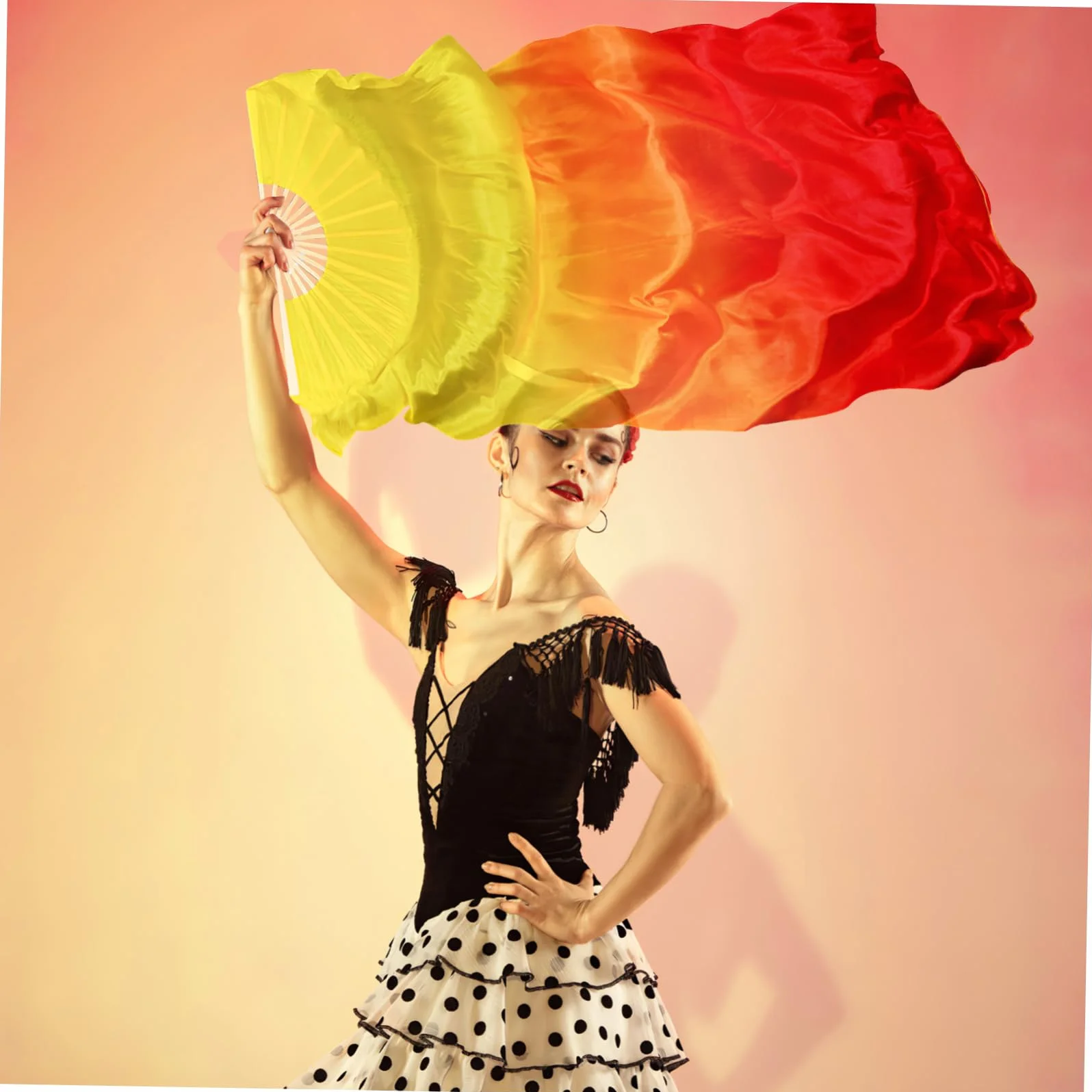 Abanico Plegable de Seda para Danza del Vientre