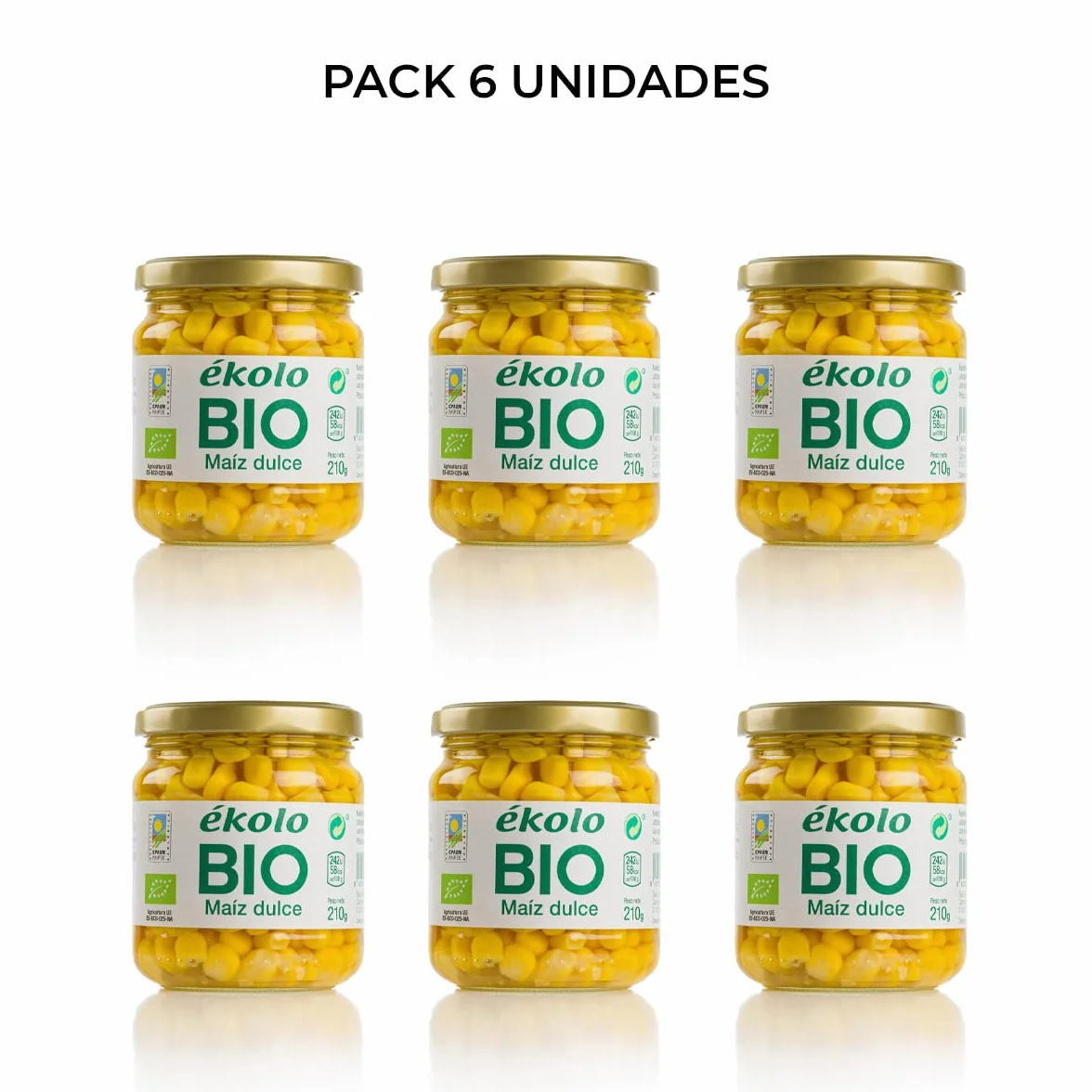 Ekolo Maiz Dulce Ekolo Bio, 6 Tarros 210g 1260g