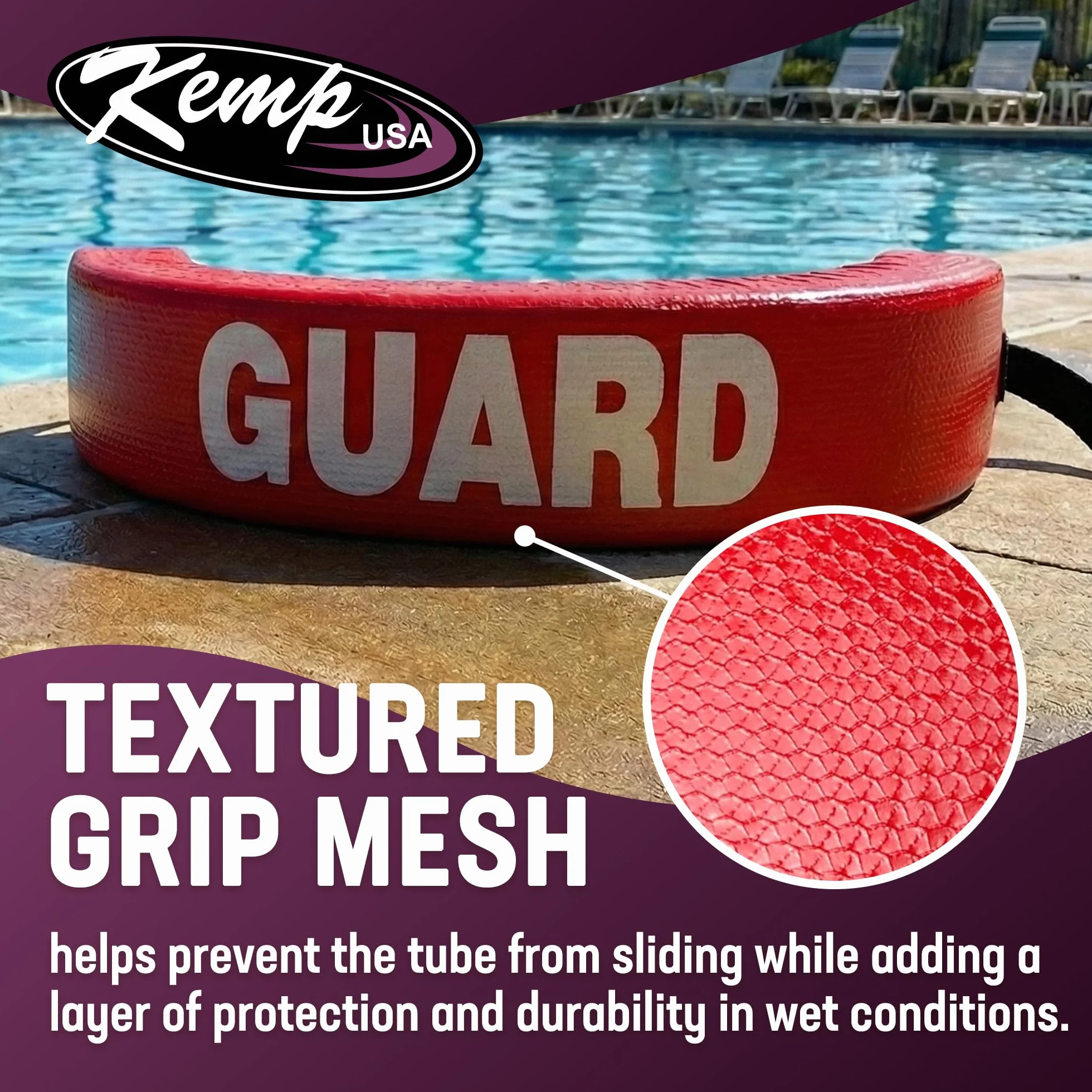 Kemp USA Tubo de Rescate de Malla Grip it 50 Pulgadas para Seguridad en Piscinas