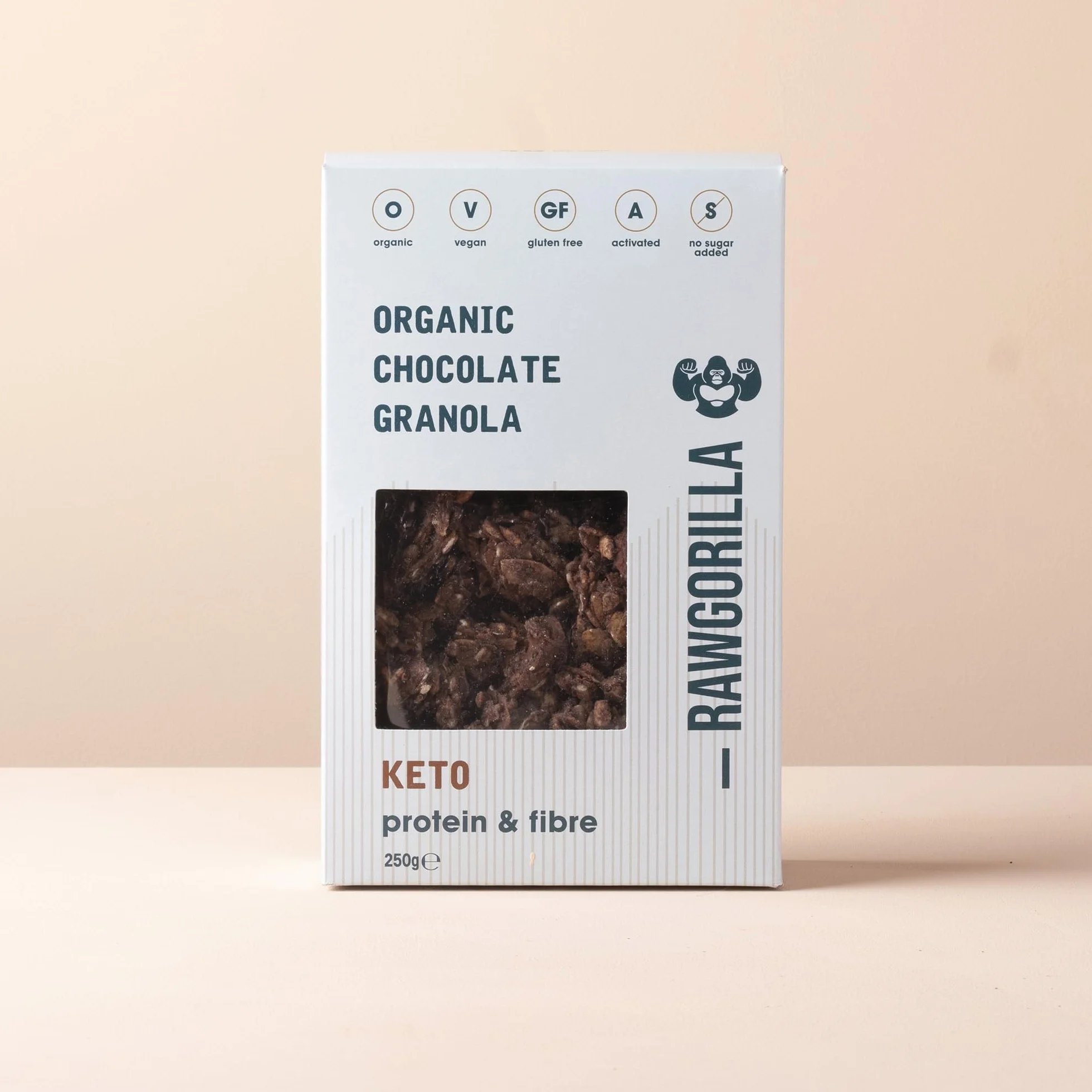 Raw Gorilla Granola Keto Con Cacao, 250 Gramo