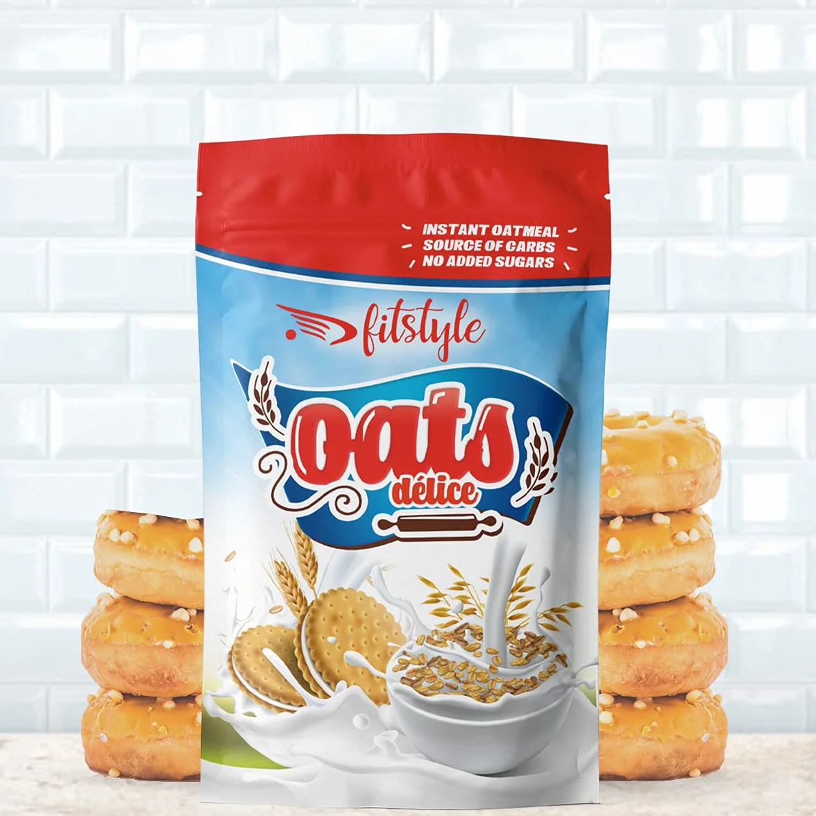 Harina de avena Integral 500g sabor Downut | Sin azúcares añadidos | Con proteínas y sin azúcar añadido | No pierde el sabor al cocinarse