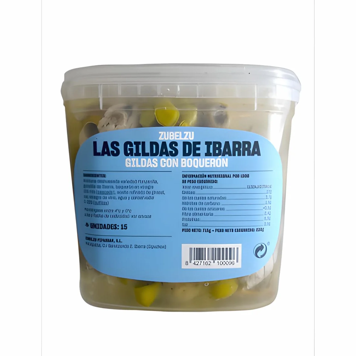 Zubelzu Gilda Ibarrako Piparrak con Boquerón Aperitivo Vasco 15 Unidades 236 g