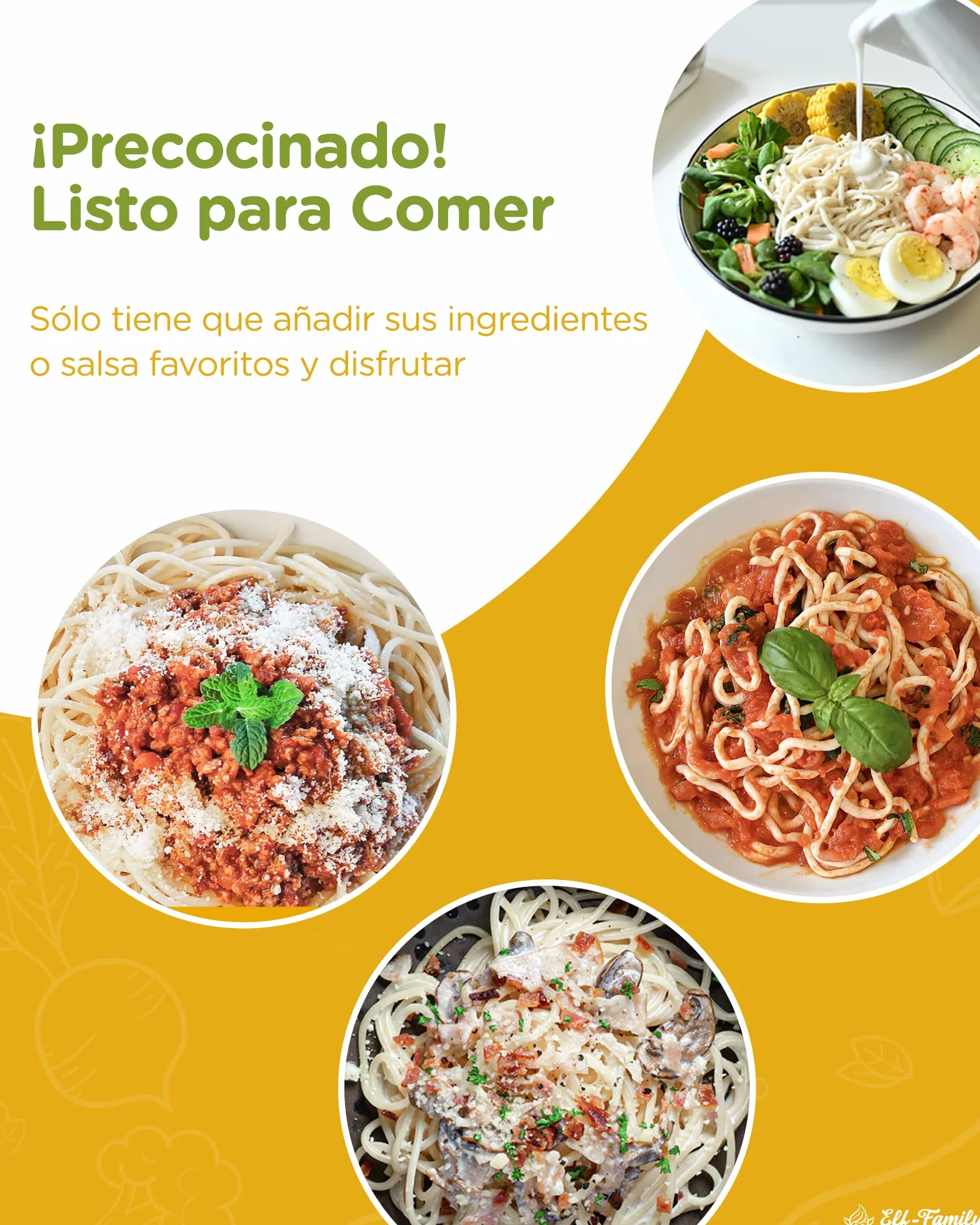 Elf-family Premium Pasta Konjac Keto de Tailandia Bajo en calorías Bajo en carbohidratos Vegano Sin gluten Fideos Konjac Noodles Shirataki Sin azúcar Mixto 240 g x6 cajas