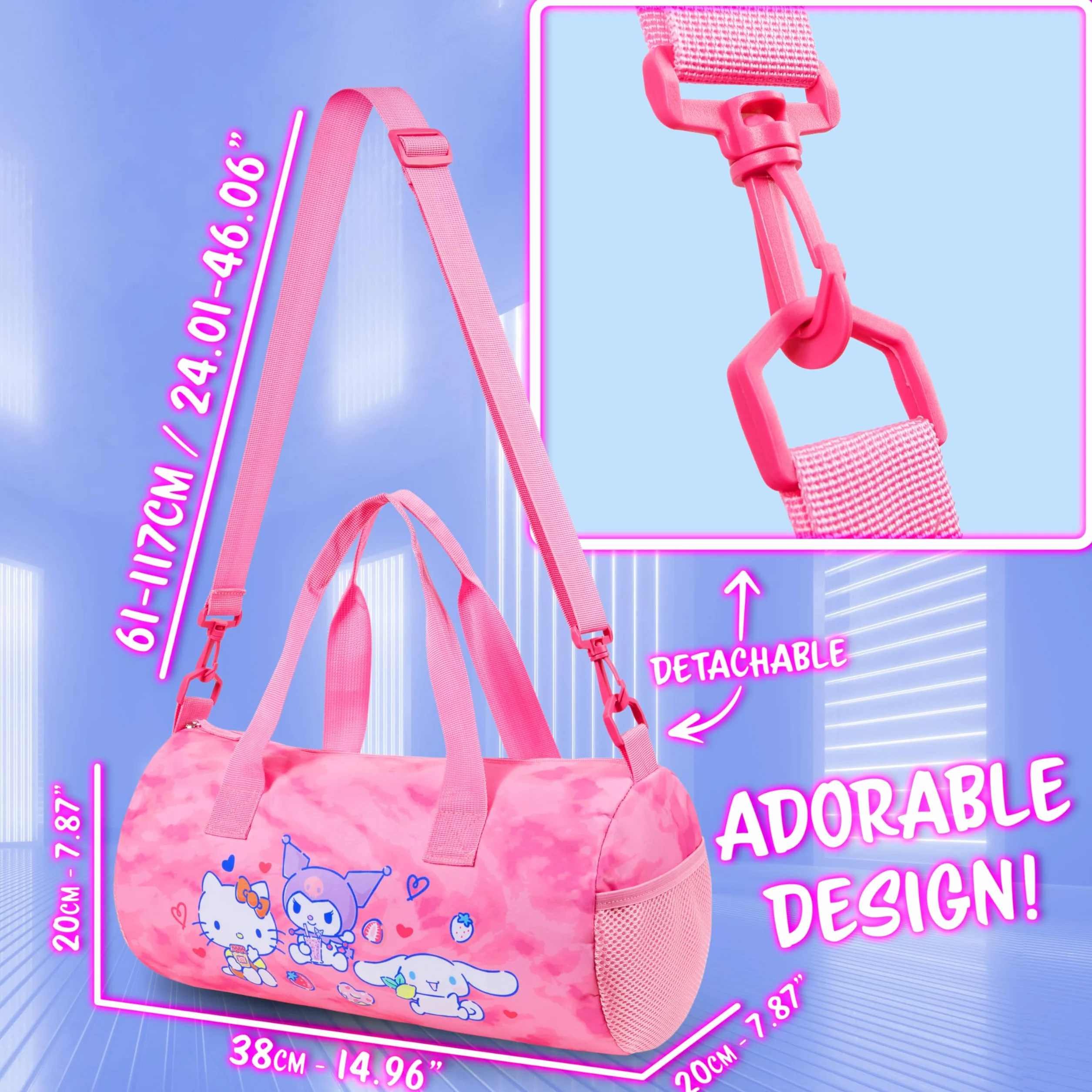 Hello Kitty Bolsa Deporte Niña Adolescente Gimnasio Cinnamoroll Kuromi Regalo